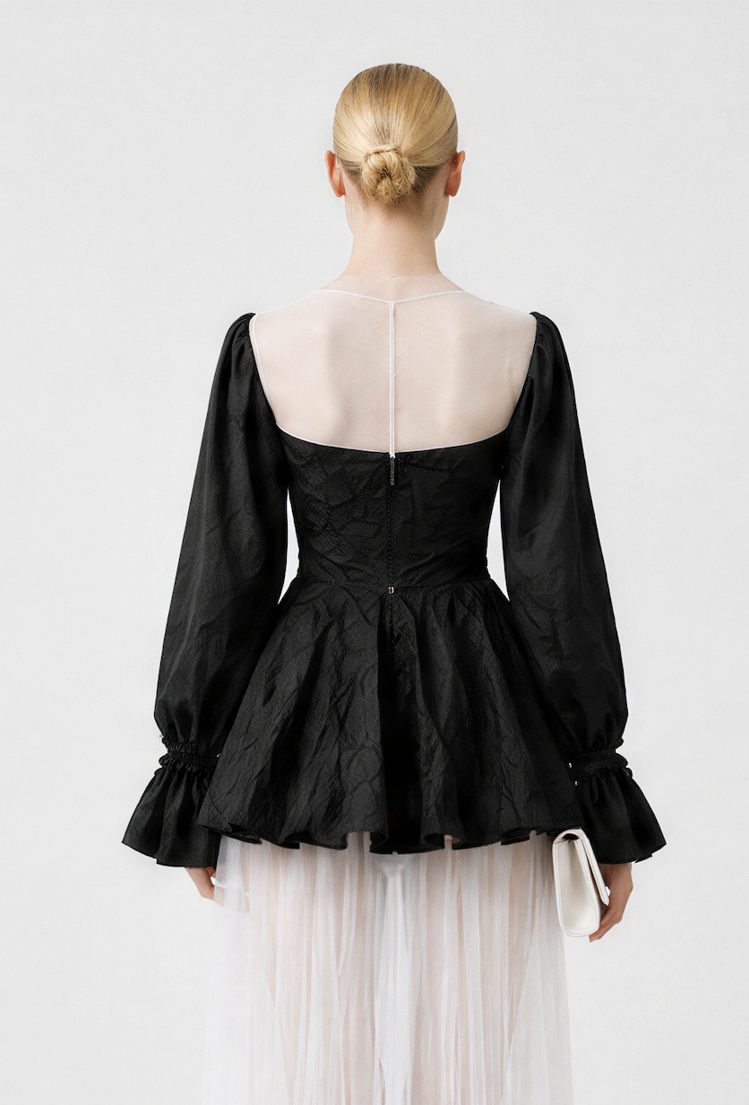Amelia Black Taffeta Gown