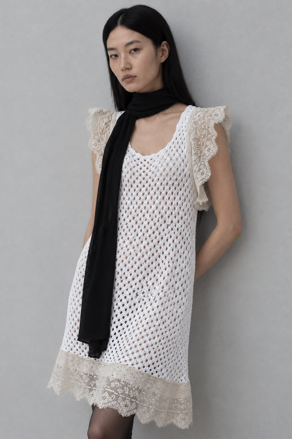 Elena Lace Crochet Mini Dress