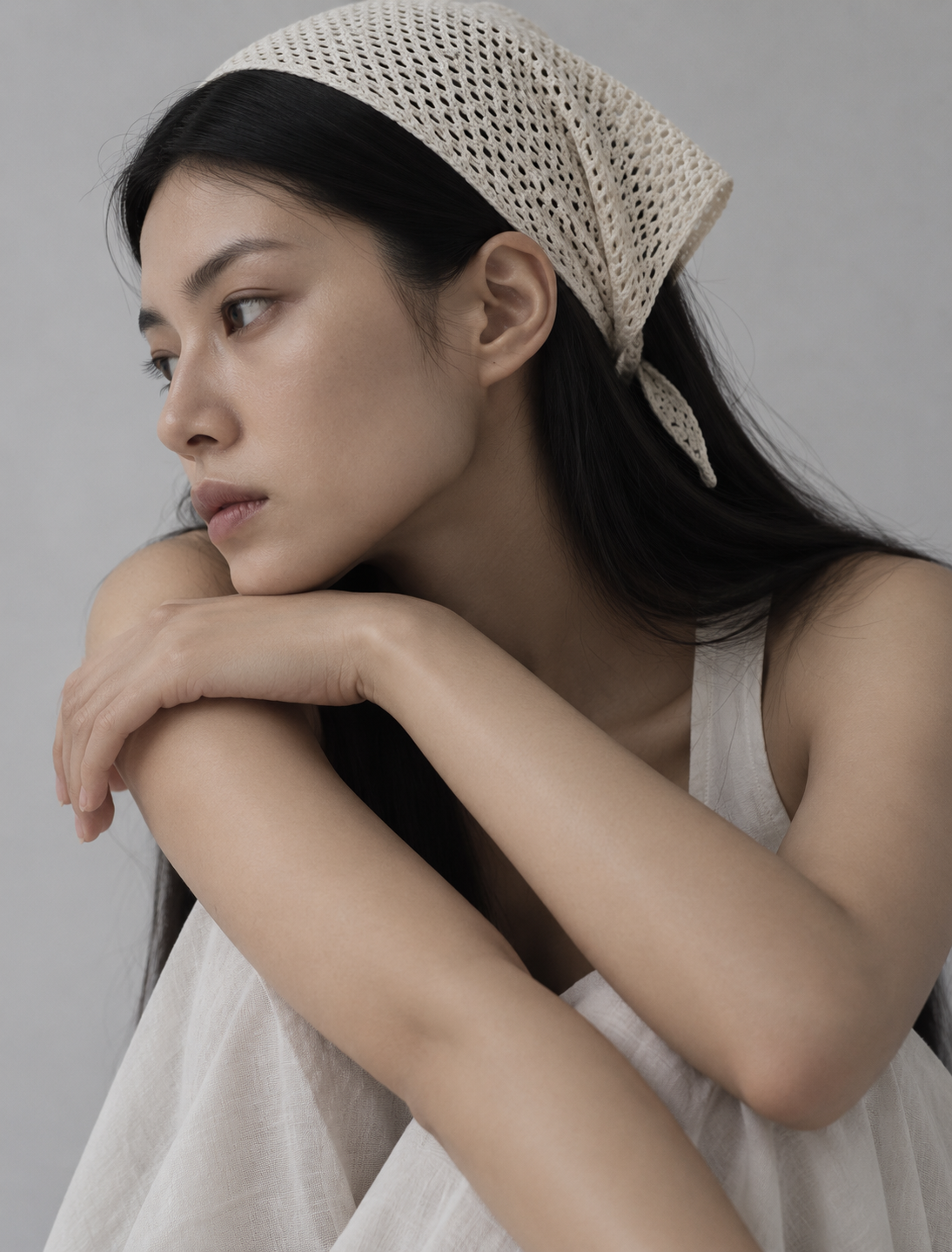 Leonela Cashmere Crochet Bandana