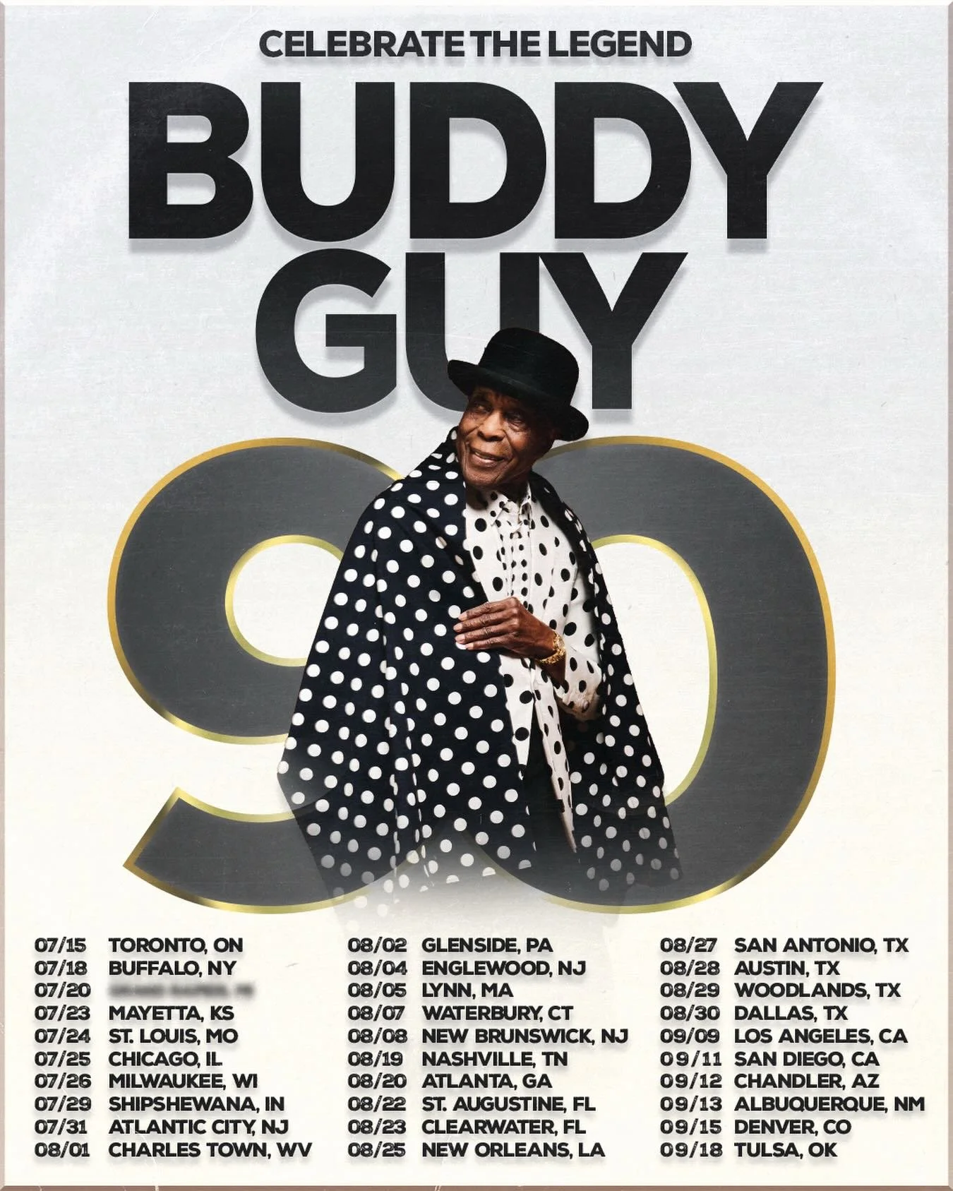 Celebrate 90 years of the nine-time GRAMMY winner @therealbuddyguy on the Buddy Guy 90 Tour. Coming to stages across North America this year! Tickets on sale now at buddyguy.net/#tour. 🎉

#relianttalentagency #reliantclient #buddyguy