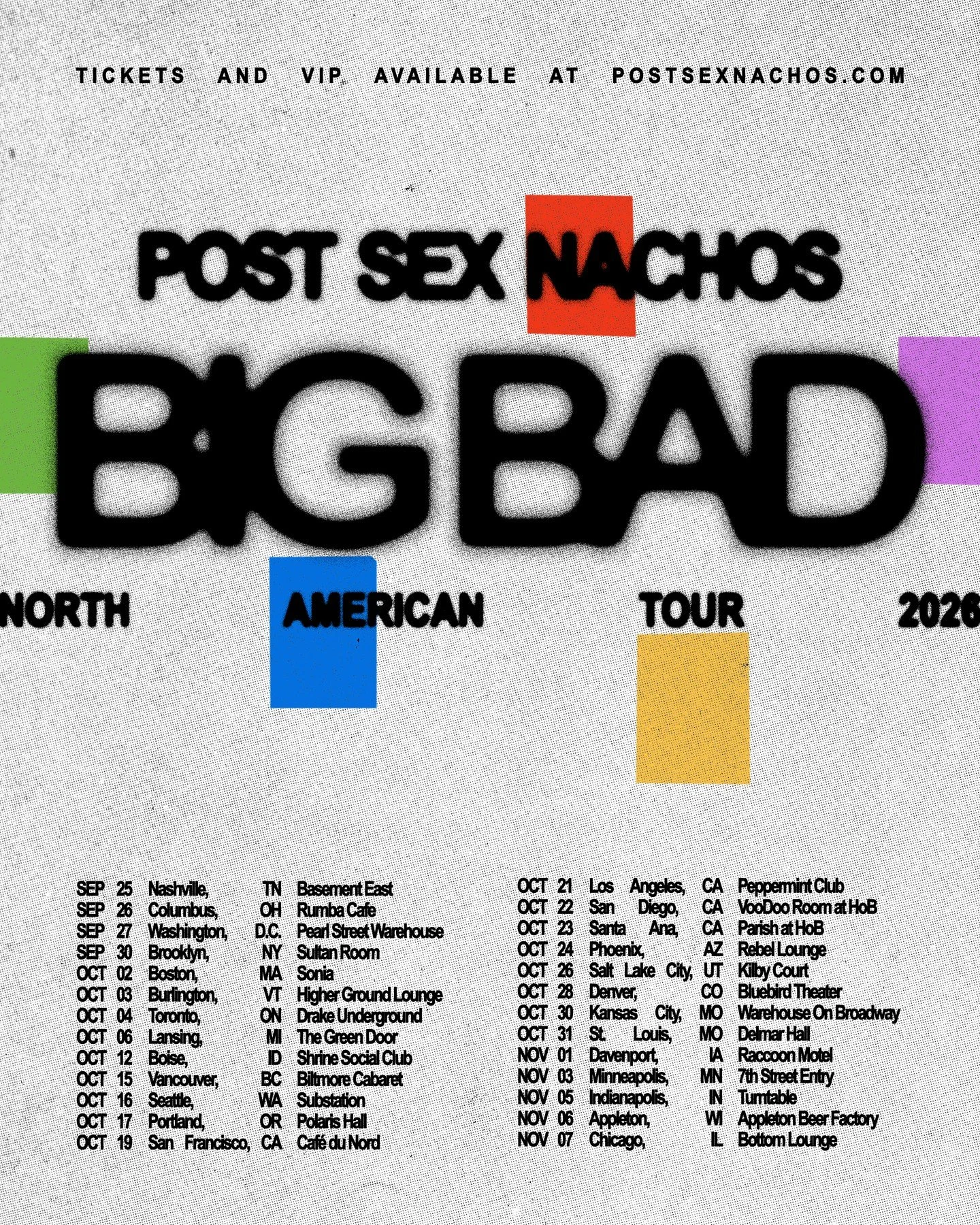 @postsexnachos are hitting the road this fall on the Big Bad Tour! Tickets are on sale now.

Check out their new single "A Lot To Lose" on all streaming platforms.

#relianttalentagency #reliantclient #postsexnachos
