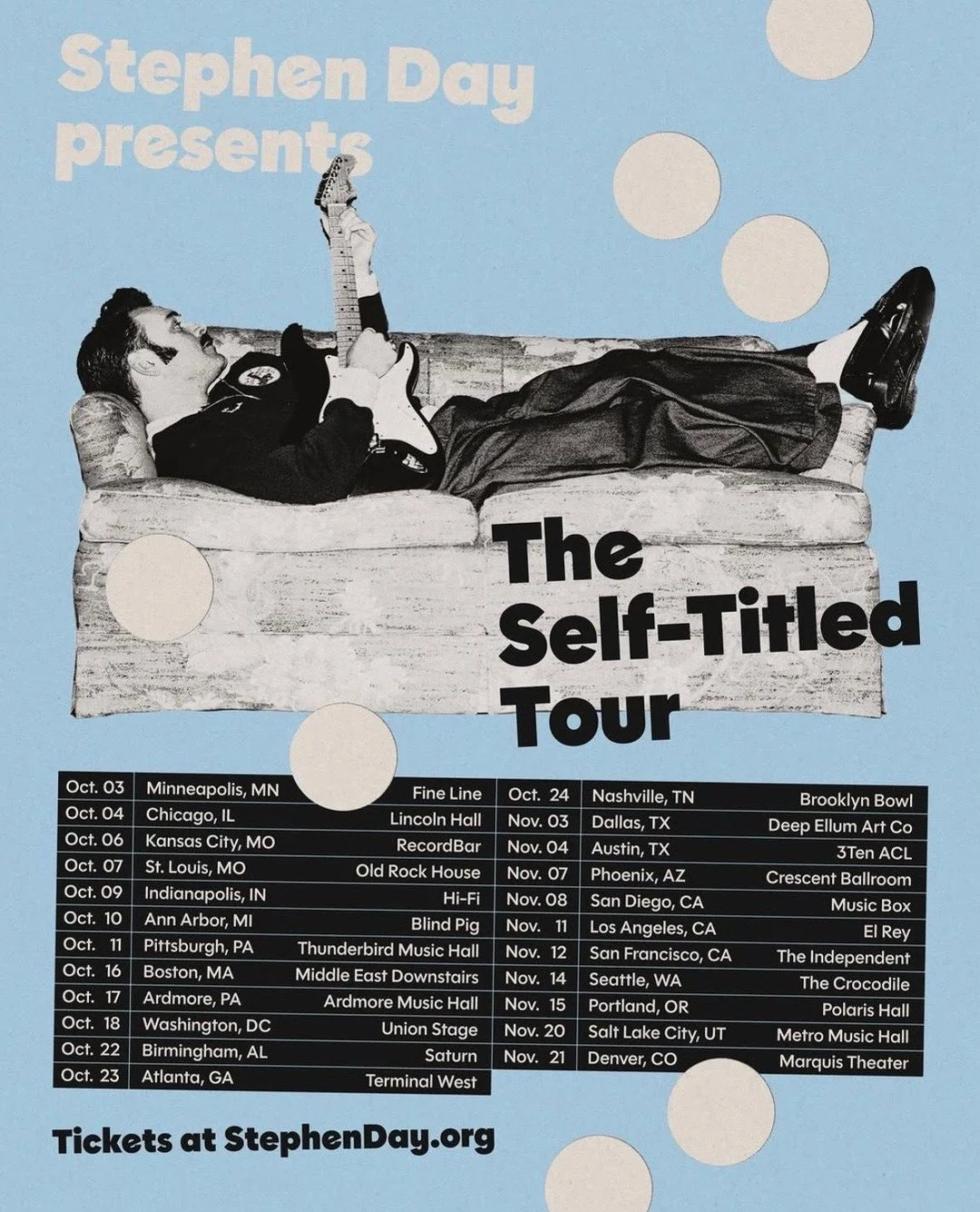 @heystephenday is hitting the road this fall! Tickets for The Self-Title Tour are on sale this Friday, June 12th at 10am local.

#relianttalentagency #reliantclient #stephendaybax