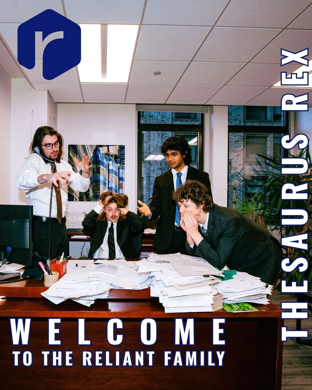 We&rsquo;re so excited to welcome Thesaurus Rex to Reliant Talent Agency!

The Brooklyn-based indie rock band brings a sharp, witty approach to the genre, pairing clever, socially conscious lyrics with an eclectic sound shaped by their diverse musica