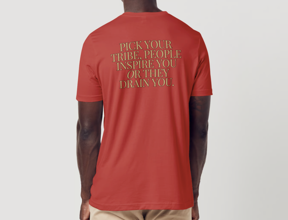 GBB RED pick your tribe tee back of model.png