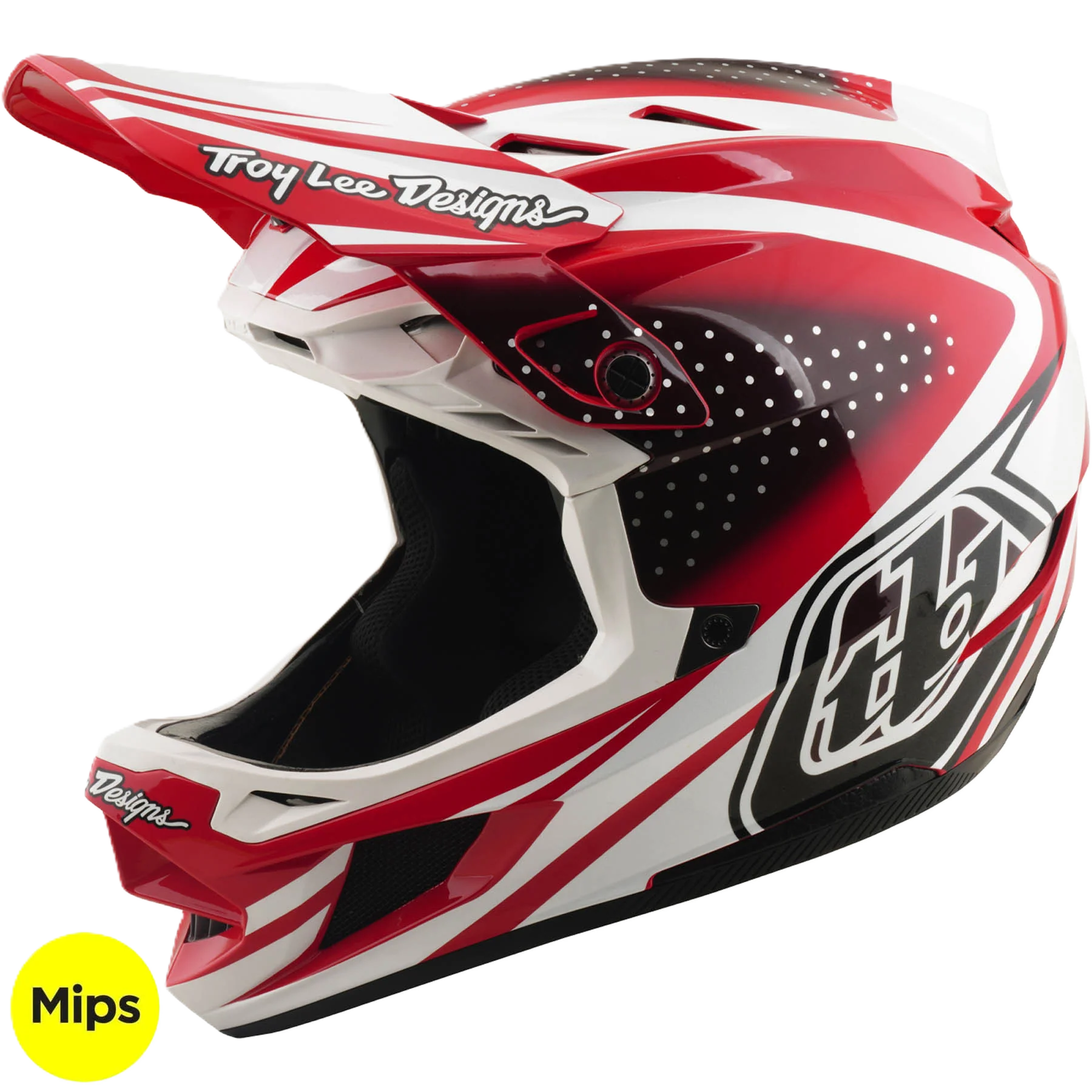 TLD D4 Polyacrylite MIPS Helmet The Line - Fire/White