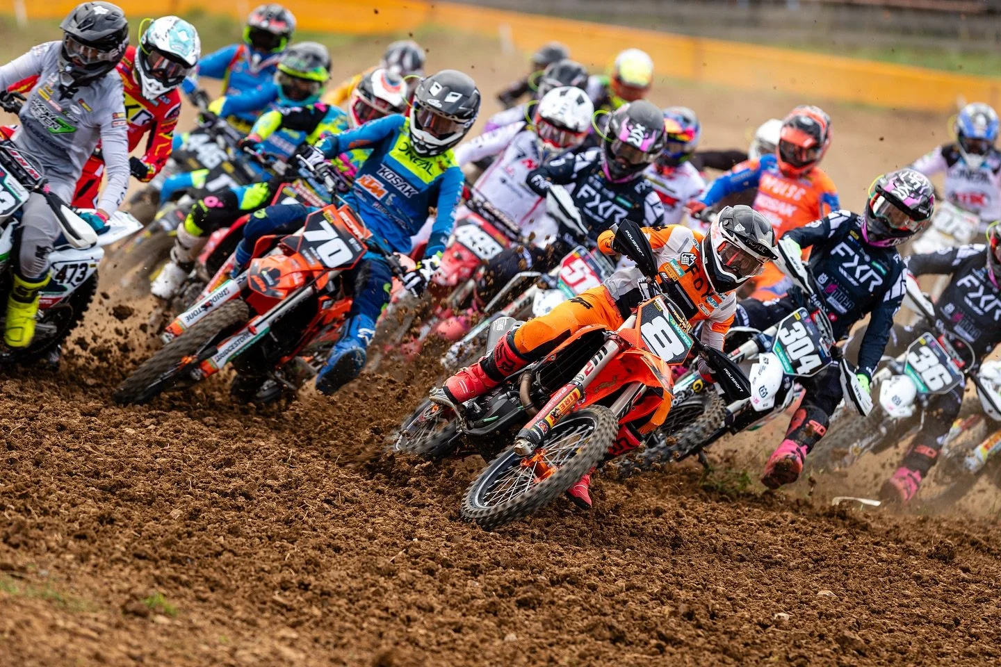 motocross start first corner action