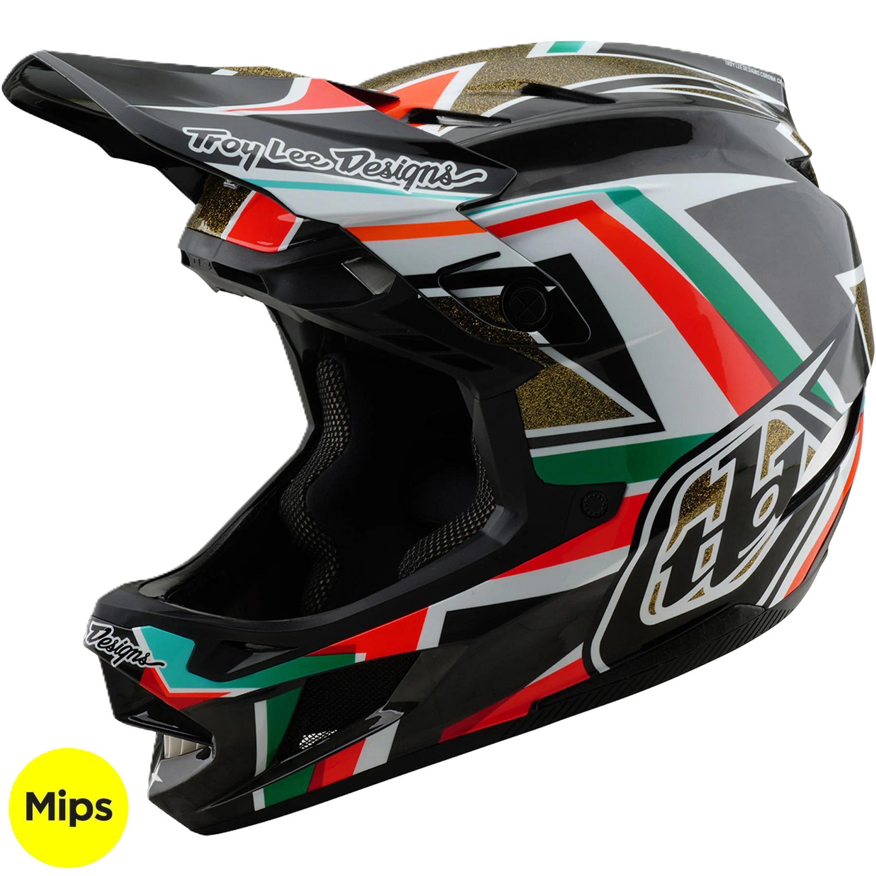 TLD D4 Carbon MIPS Helmet Frames - Black/Gold