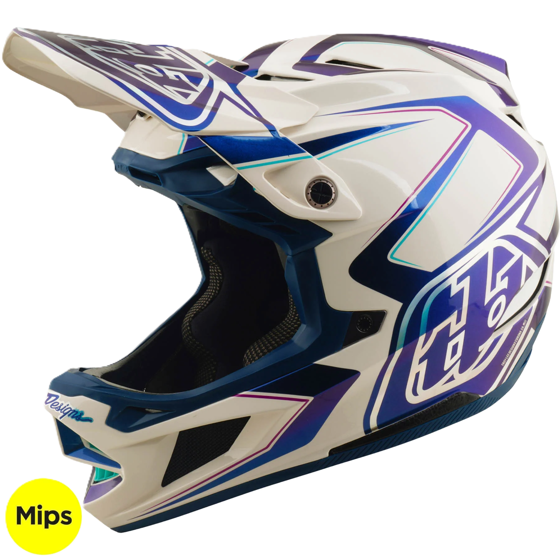 TLD D4 Composite MIPS Helmet Flared - White/Indigo
