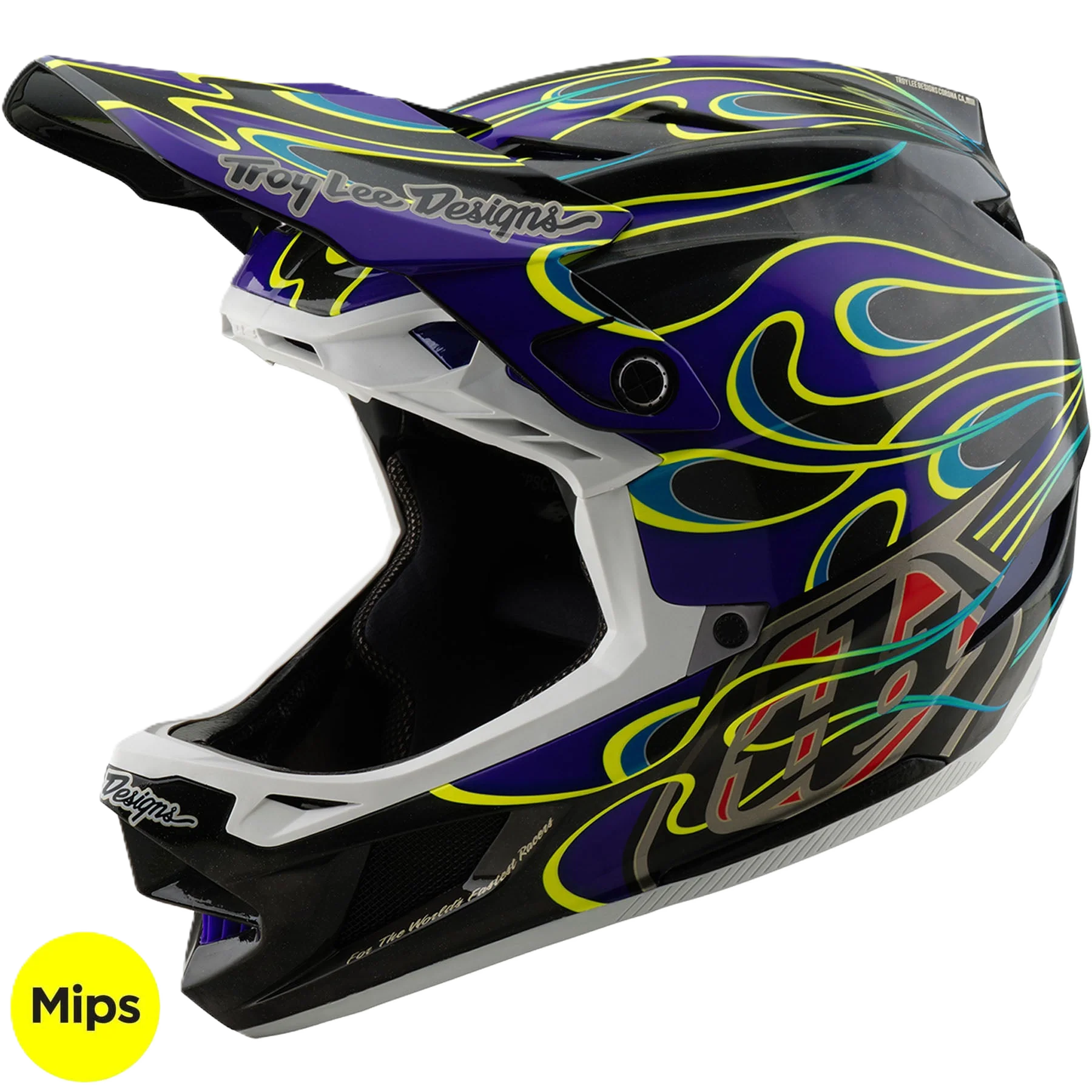 TLD D4 Carbon MIPS Helmet Torched - Black/Purple