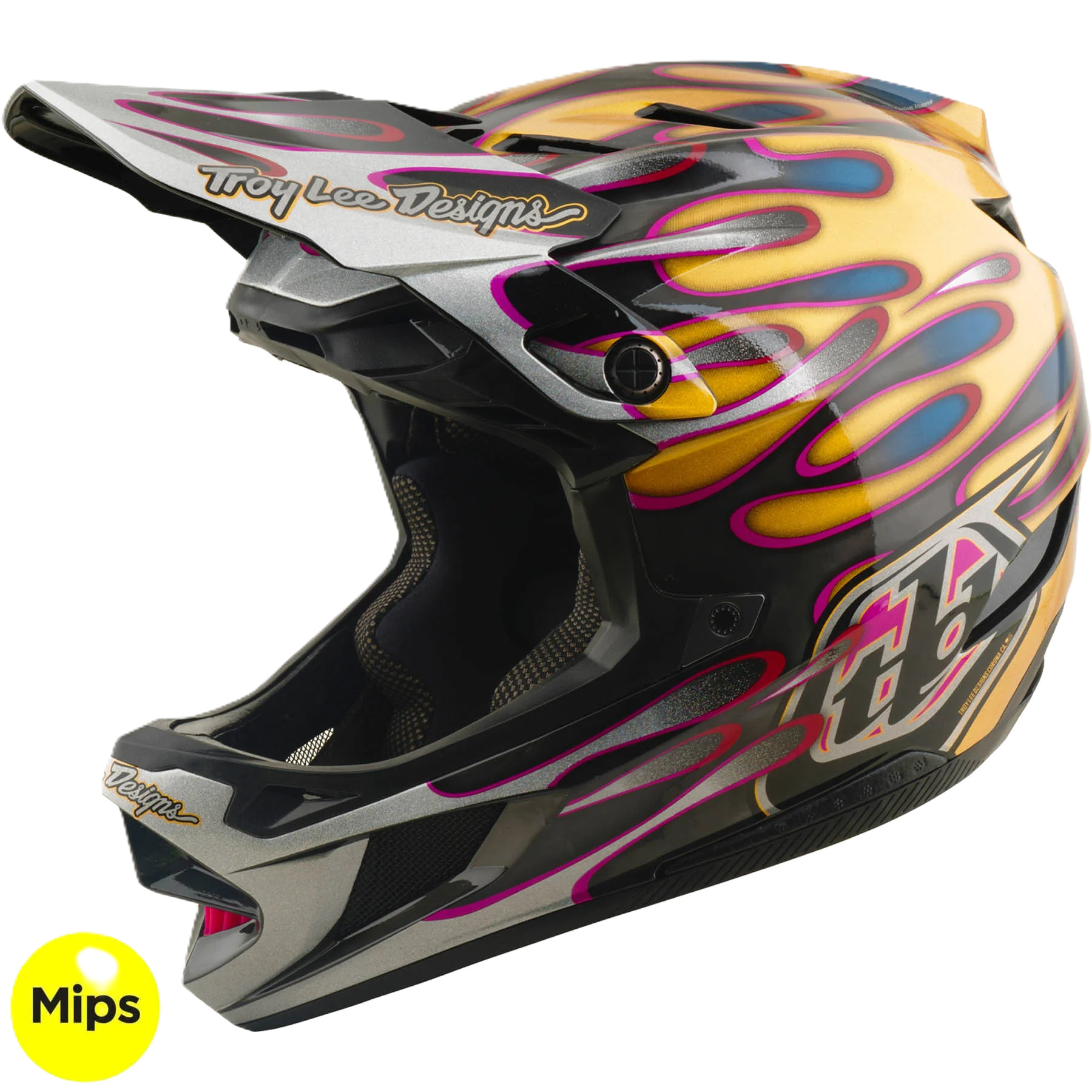 TLD D4 Carbon MIPS Helmet Overspray - Gold/Black