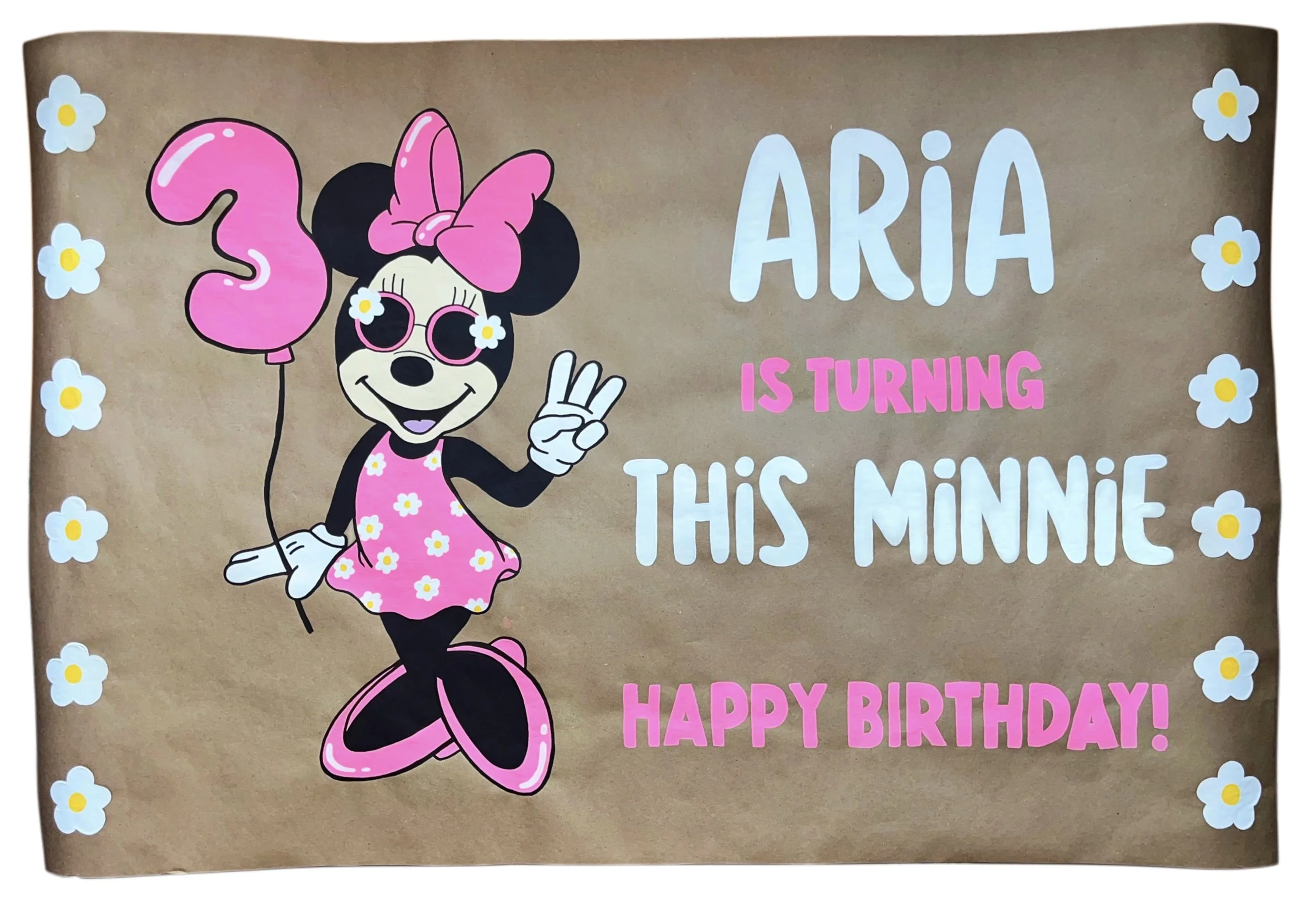 Custom made birthday banner made by artist Bridget Hartig. 