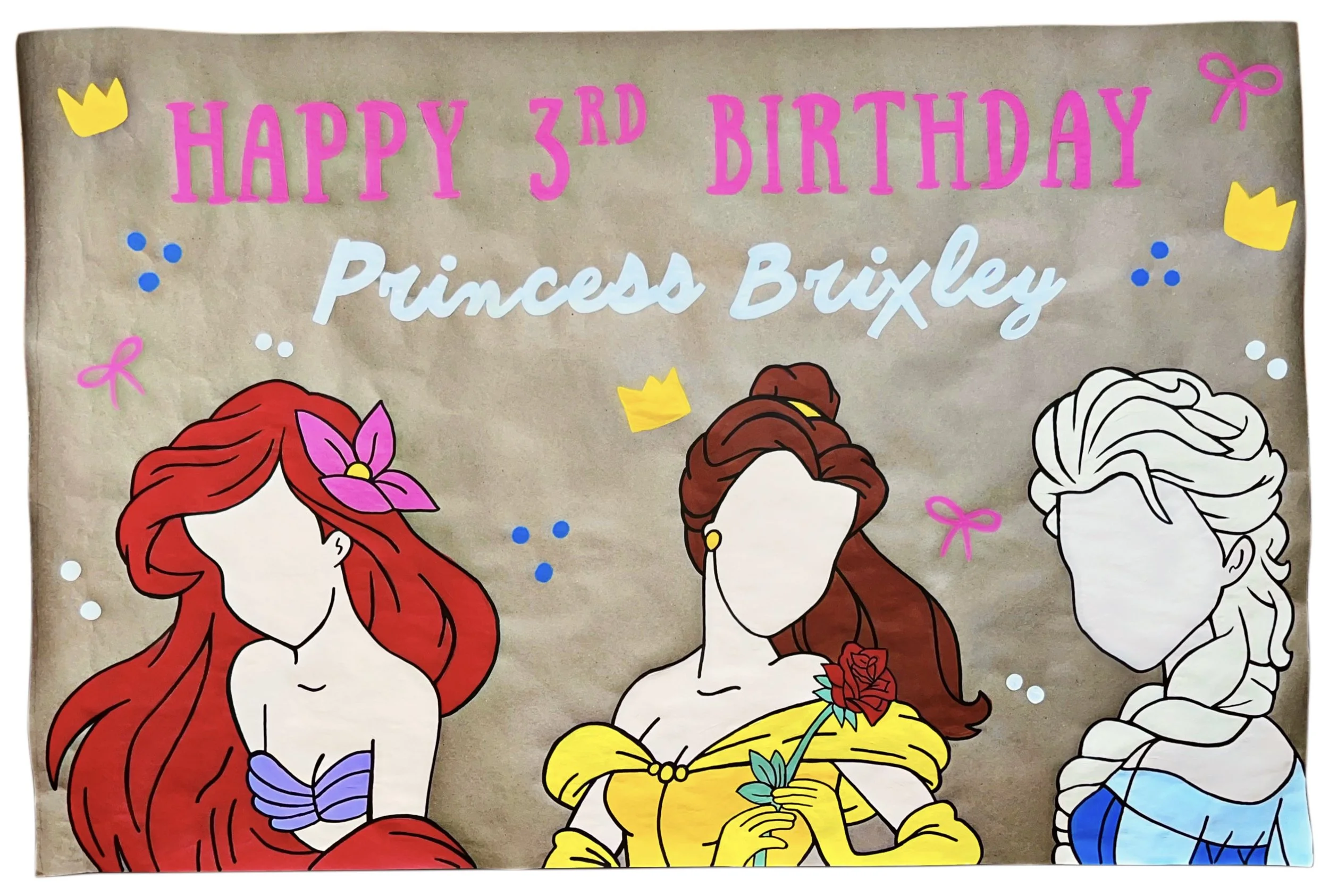 Custom made birthday banner made by artist Bridget Hartig. 