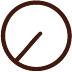 A circle with a diagonal line crossing through it, indicating 'no' or 'prohibited'