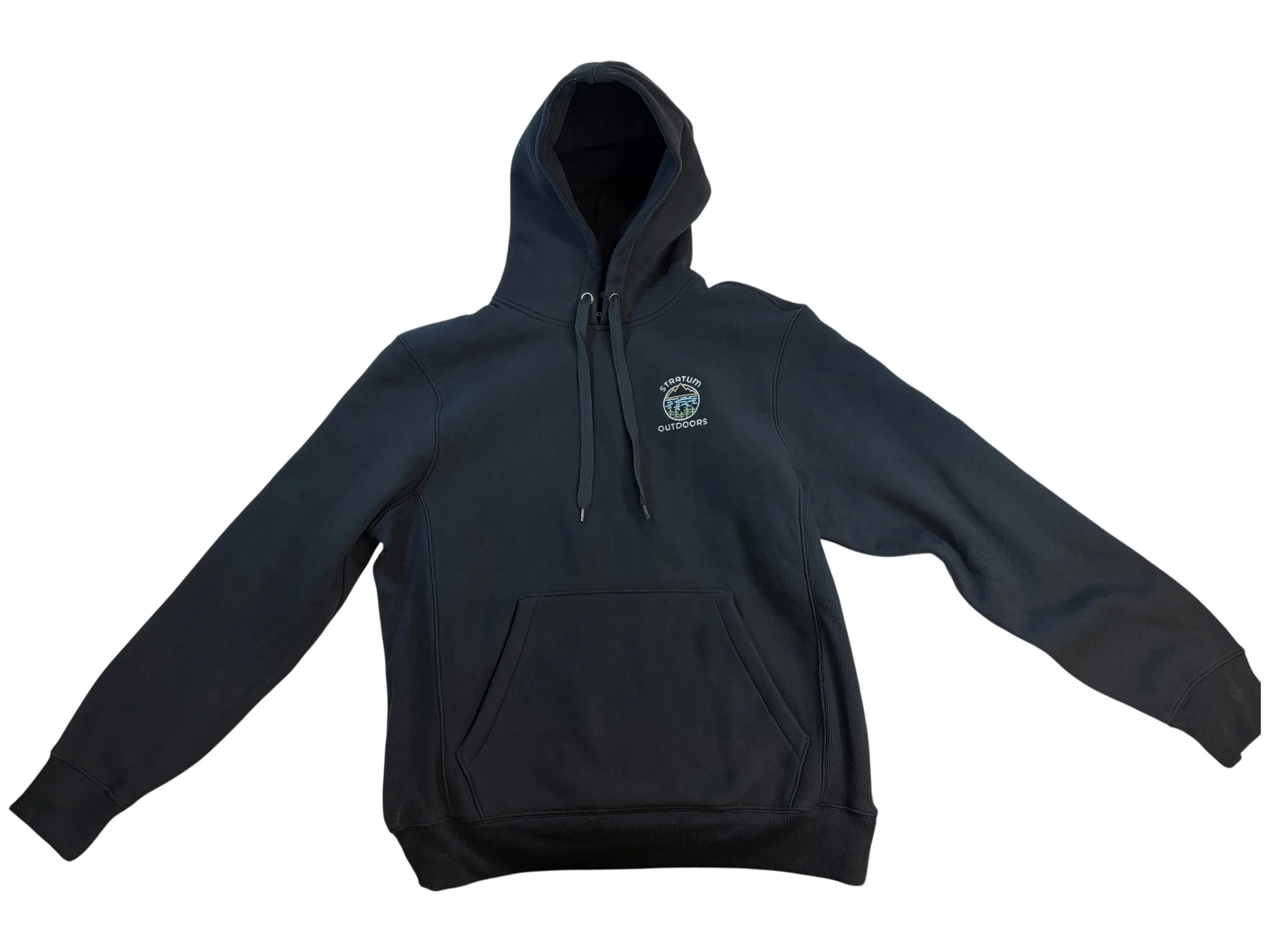 Stratum Outdoors Black Pullover Hooded Sweatshirt