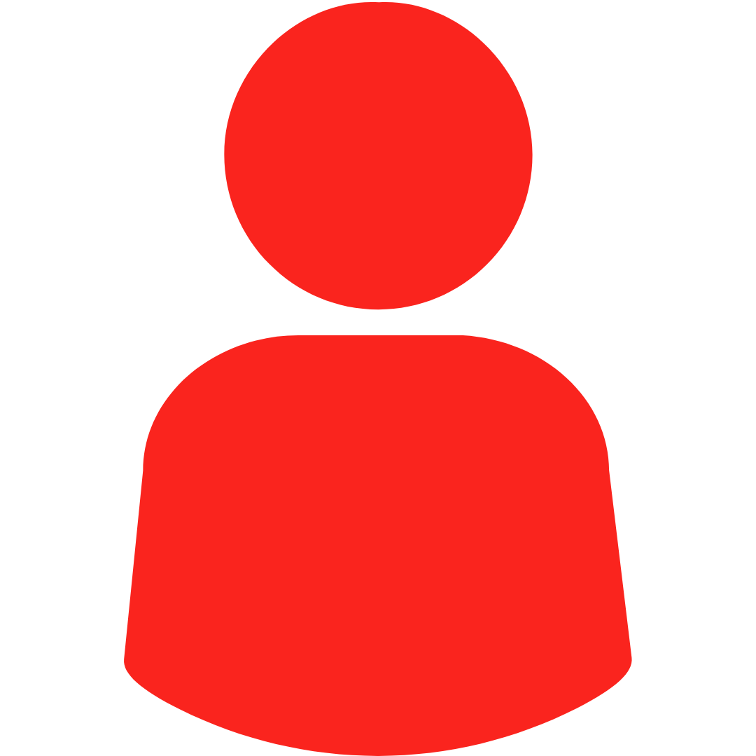 Generic red user icon representing a person or profile.