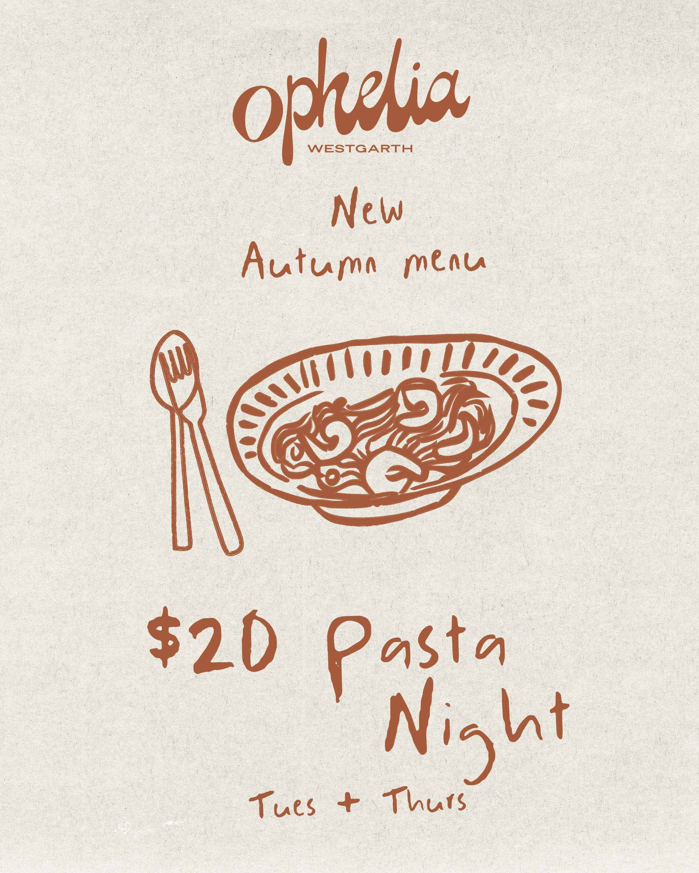 Pasta Night Menu - Autumn