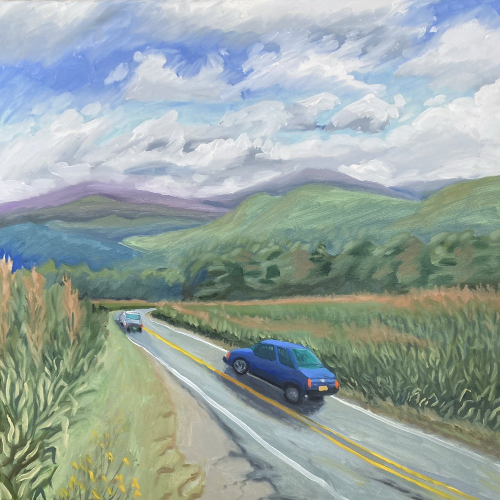 Corn and Cars, 26 X 26" — $1,500