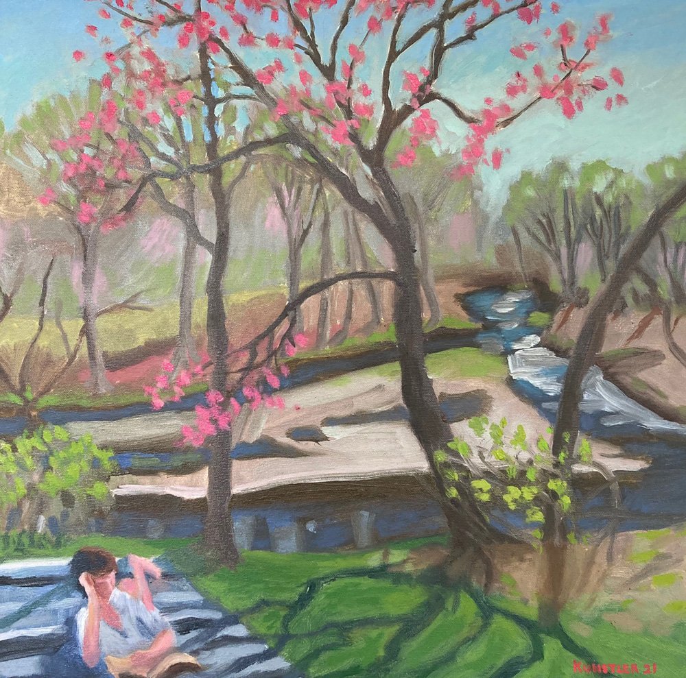 Bonnie, Fish Creek, 14 X 14" — $800