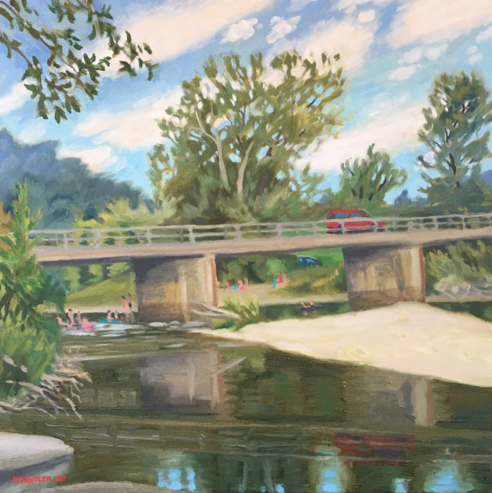 Pooks Swimming Hole, 25 X 25" — SOLD