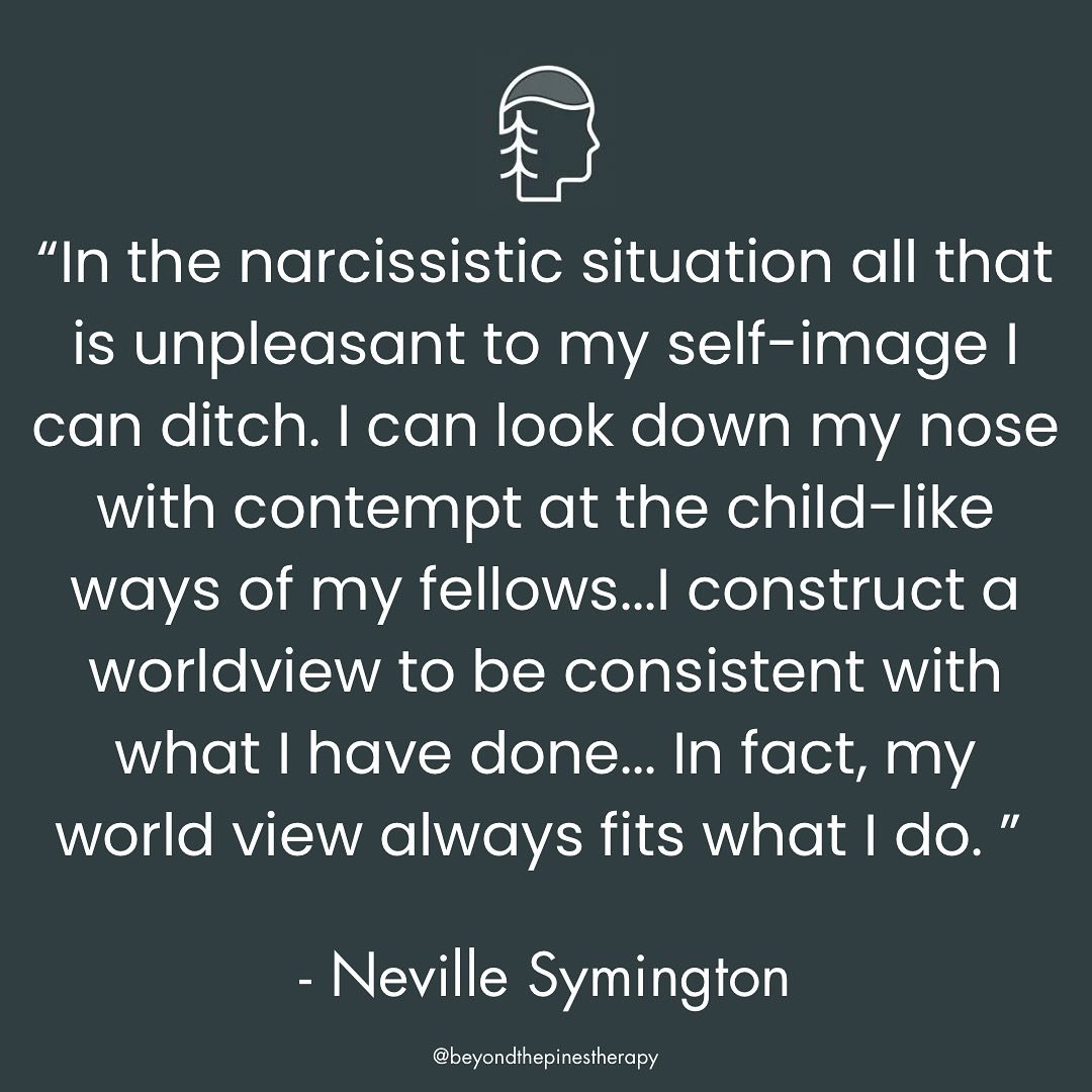 Neville Symington&rsquo;s book on narcissism was one of my favourite reads in grad school. He describes in detail how early trauma can sometimes lead to a narcissistic defensive structure, which involves living within an internal cocoon - a rigid, gr