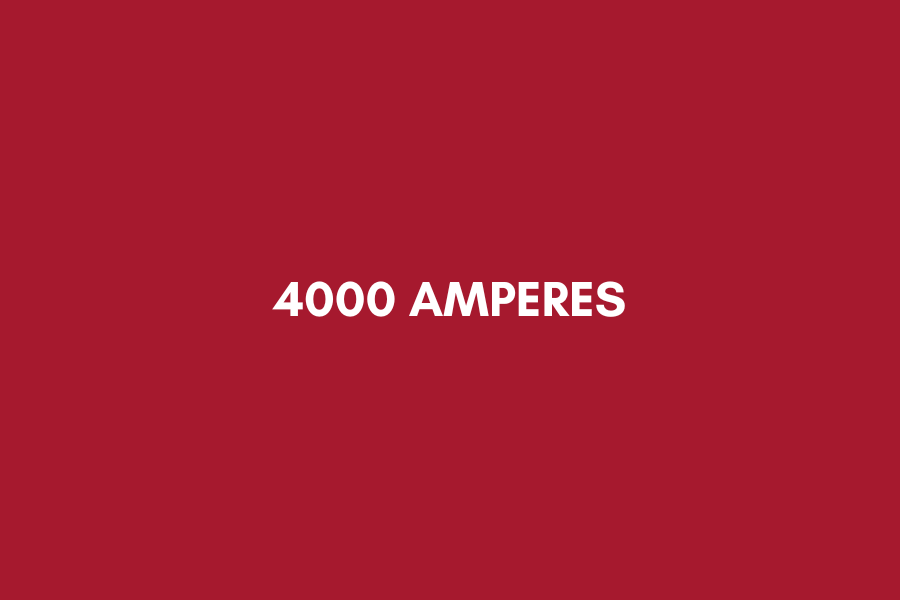 A red background with the text '4000 Amperes' in white lettering.