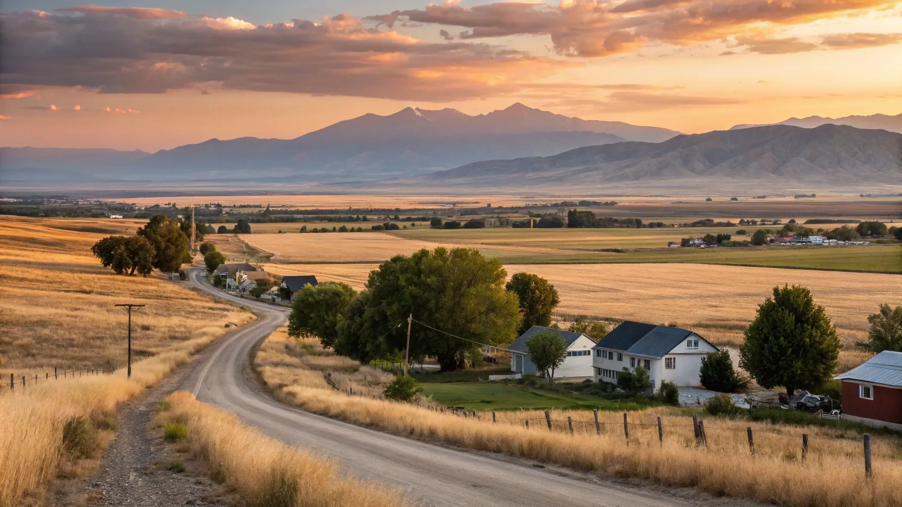 Genola Streets with sunset.webp