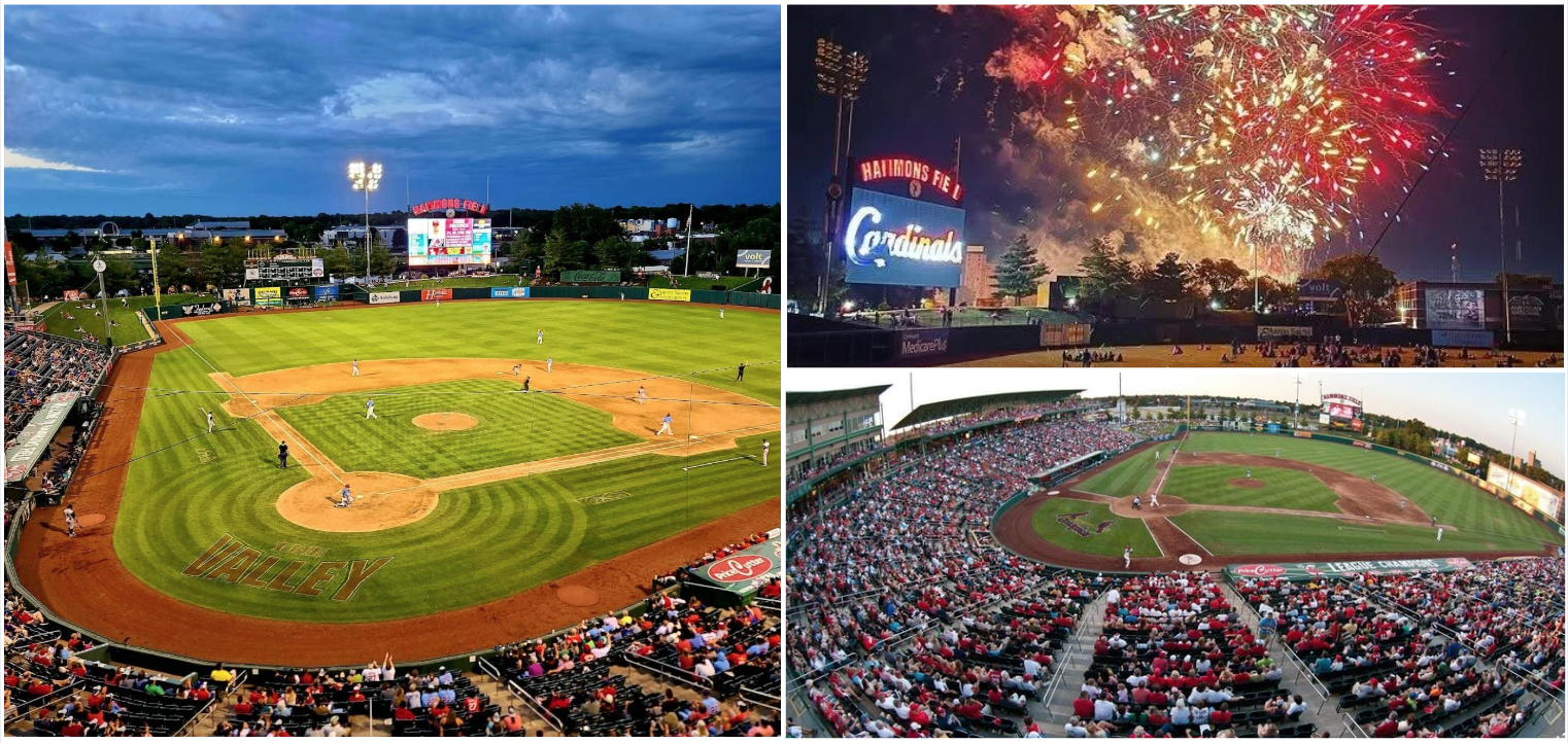 Springfield Cardinals baseball game at Route 66 Stadium in Missouri