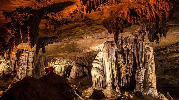 Cave formations inside Fantastic Caverns near Springfield Missouri
