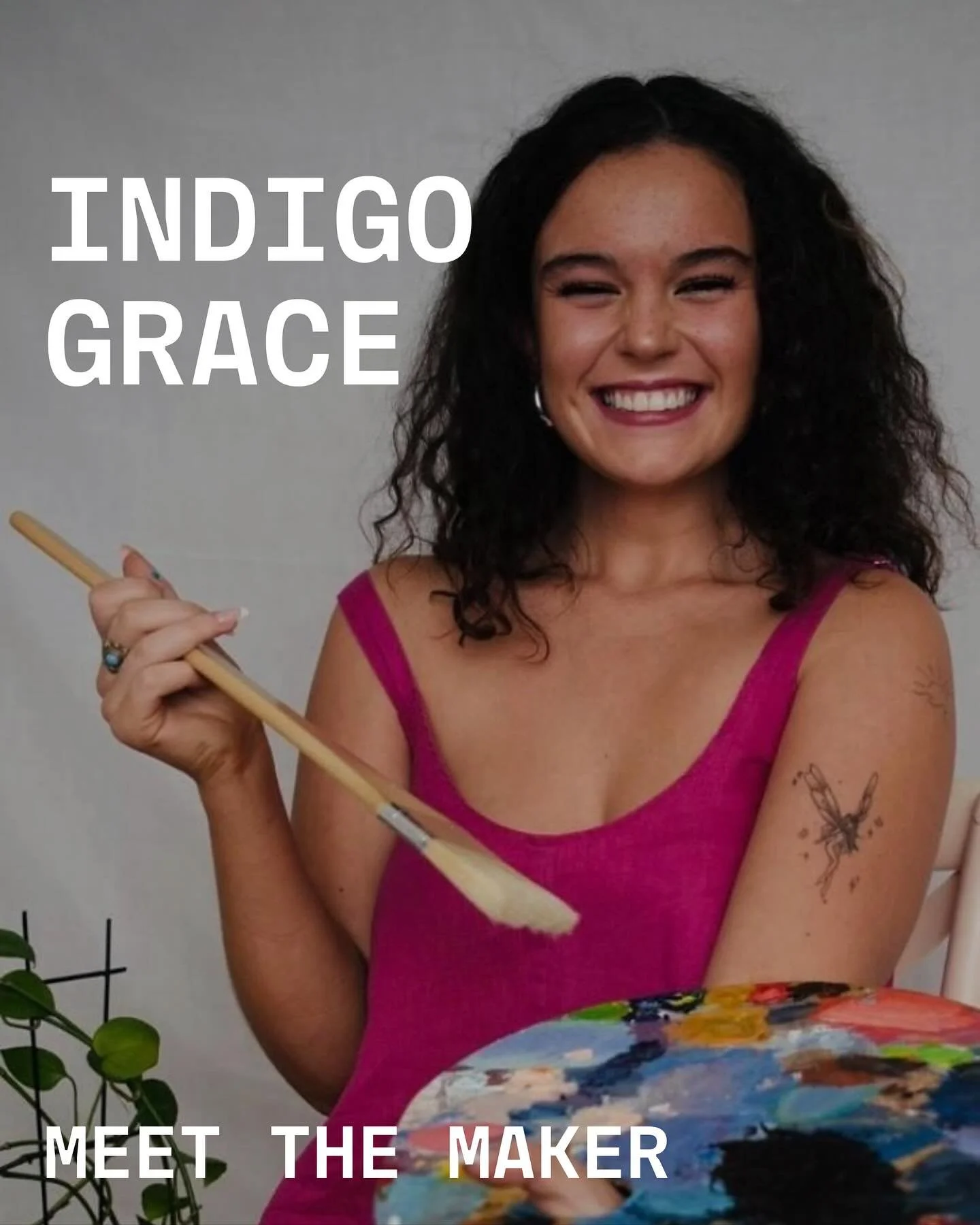 Meet Indigo @indi_scribbles a 19-year-old painter studying Visual Arts, Indi&rsquo;s work bursts with colour, exploring feminine power, nature and animals through expressive portraits. She&rsquo;s passionate about inspiring others and creating art th