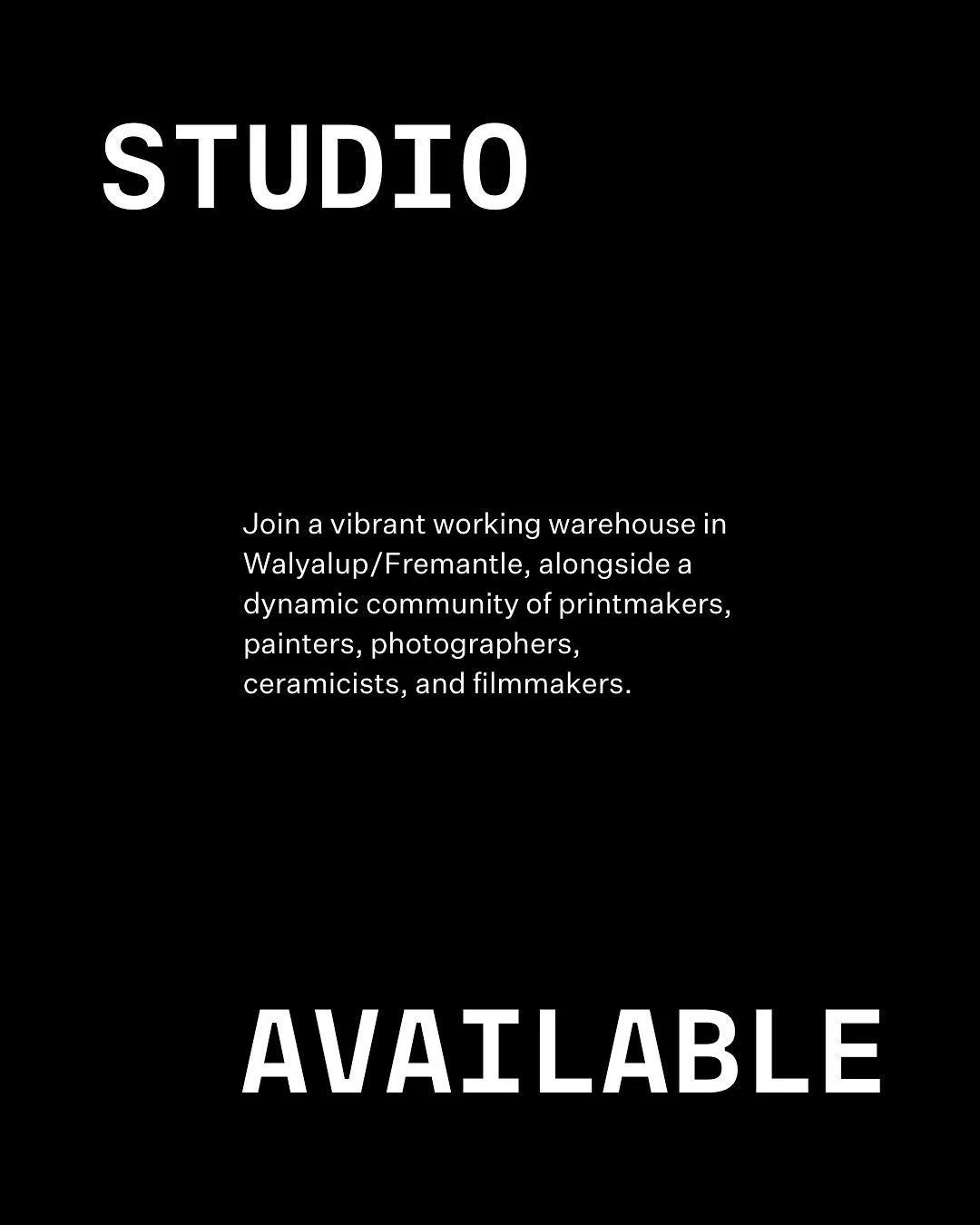 STUDIO AVAILABLE &mdash; Are you a dedicated maker or artist looking for a space to call your own?⁠
⁠
We have a 36sqm studios becoming available for $1,373/month, inclusive of GST and outgoings.⁠
⁠
Join a vibrant working warehouse alongside ceramicis