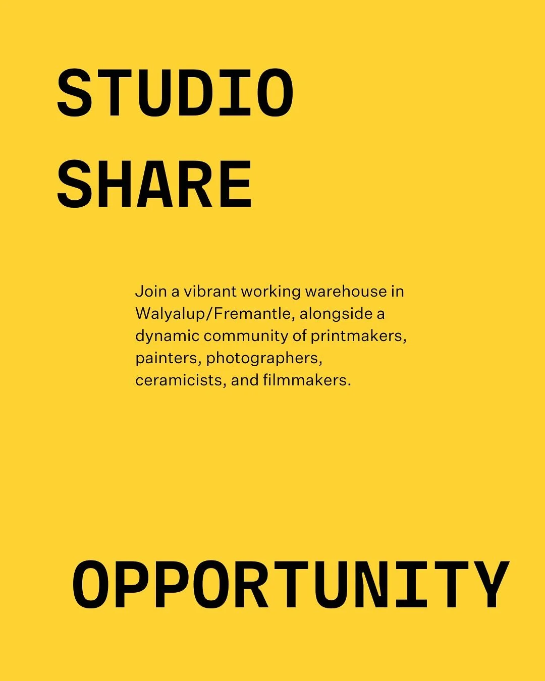 STUDIO MATE WANTED
One of our creatives, @ardee.ia, is on the lookout for a studio mate to share her beautiful space!
There&rsquo;s 9sqm available for $375/month, inclusive of GST and outgoings.
Perfect for a fellow creative wanting a calm, inspiring