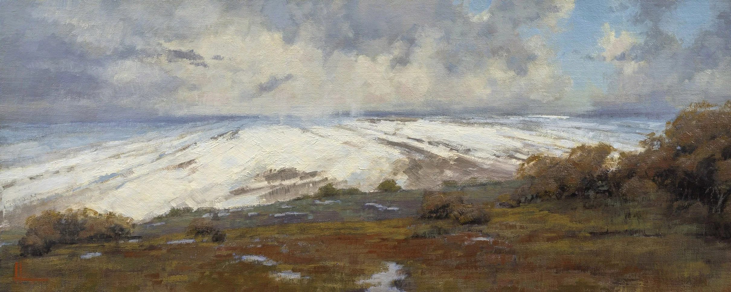 The Snowy's . 25" x 10" (63.5cm x 25.4cm) . Oil on linen