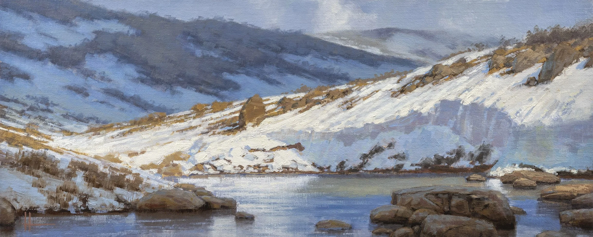 Snow Bank . 25" x 10" (63.5cm x 25.4cm) . Oil on linen