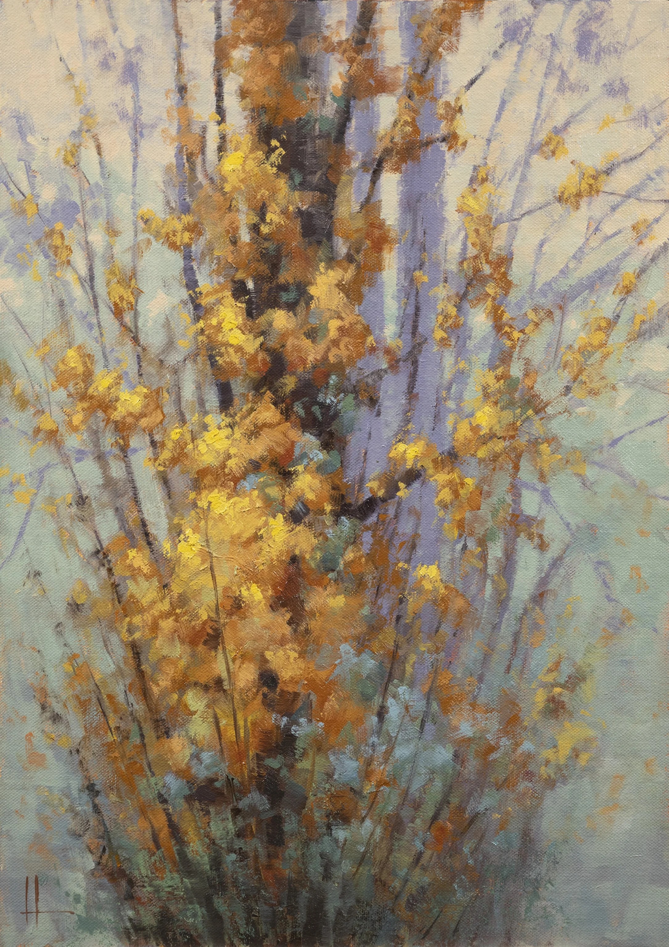 Autumn's Mauve . 
Oil on linen . 385mm x 275mm (15.25in x 10.75in)
