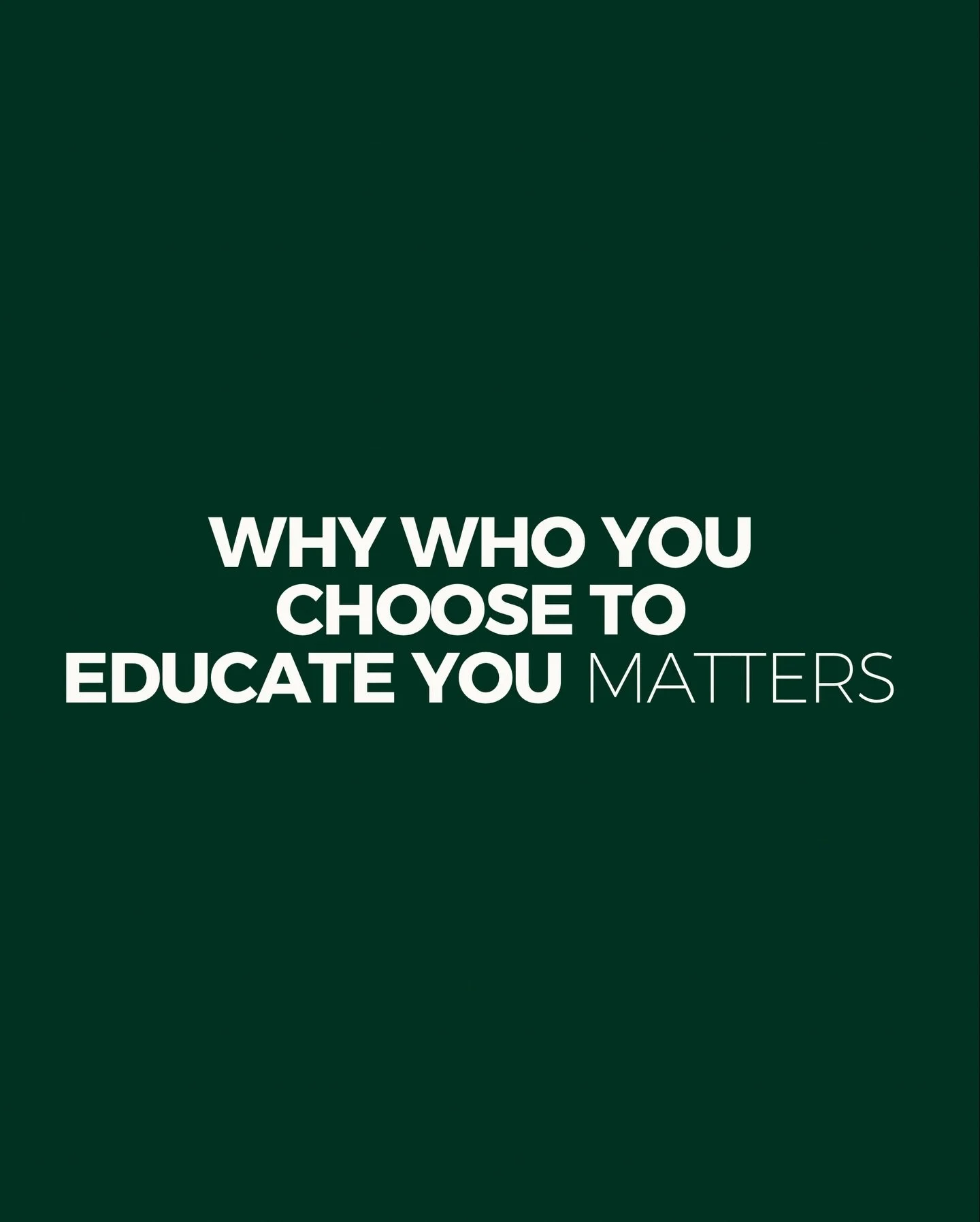 This is the driving force behind the creation of your Educator Team &amp; Specialists.

Because who is teaching you, matters.
It&rsquo;s not about degrees or pieces of paper.

It&rsquo;s about heart, soul, passion and deep routed understanding of &ls