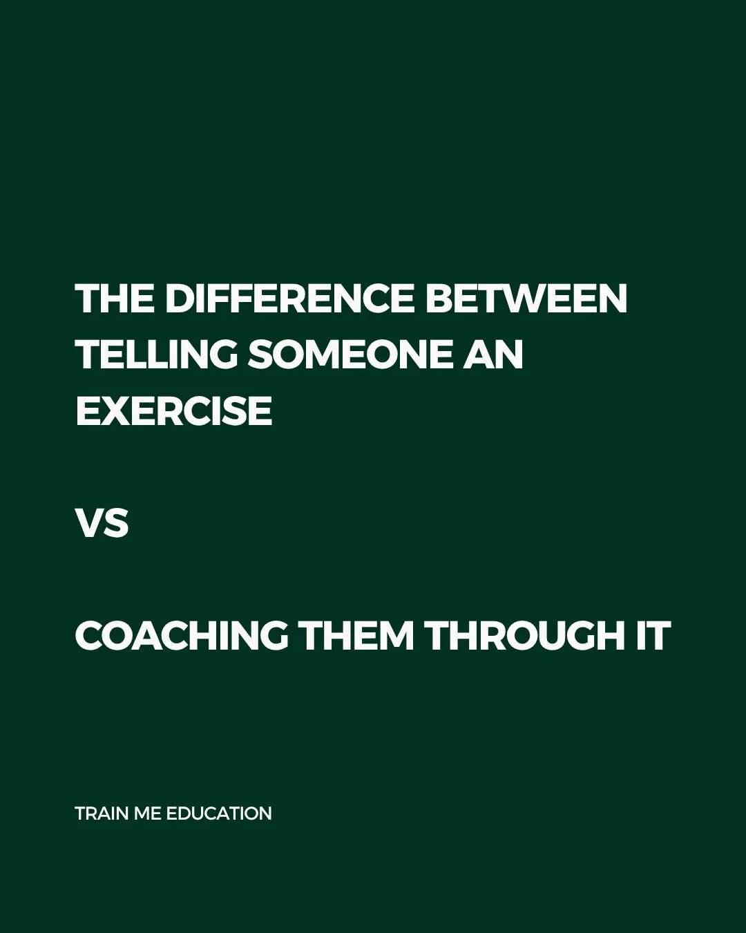 There&rsquo;s a BIG difference between demonstrating movement and truly coaching it. The best instructors don&rsquo;t just tell clients what to do, they help them understand and feel it.