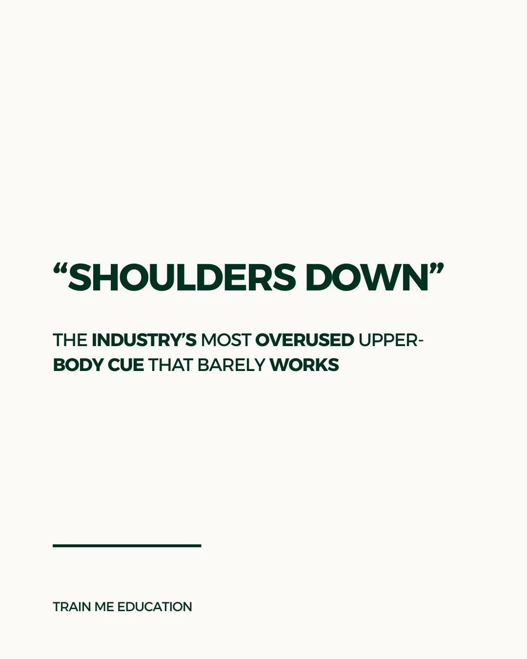 &ldquo;Shoulders down&rdquo; is one of those cues almost every instructor has said at some point but what we often forget is that clients interpret cues very literally.

So instead of creating support through the upper body, many end up gripping thro