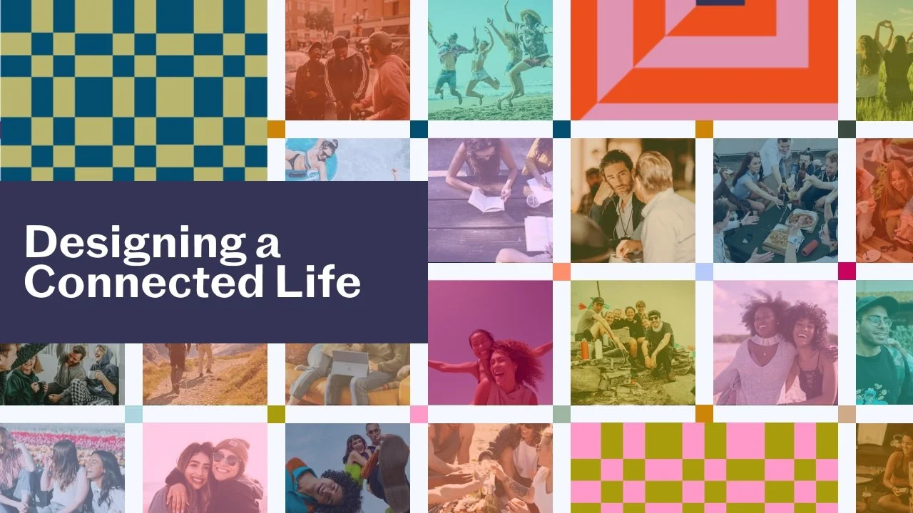 Designing a connected life course cover image with diverse set of people participating in connection activities