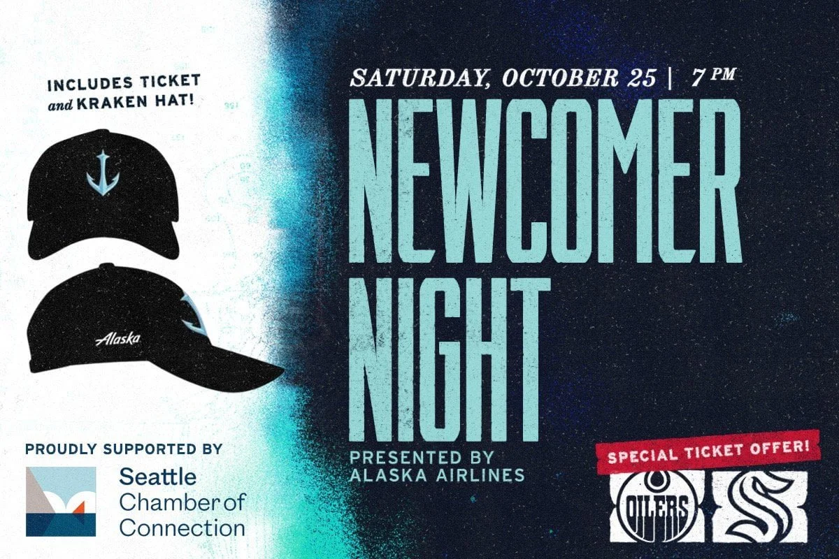 Seattle Newcomer night presented by Alaska airlines on Saturday Oct. 25 at 7pm. Tickets include a kracken hat