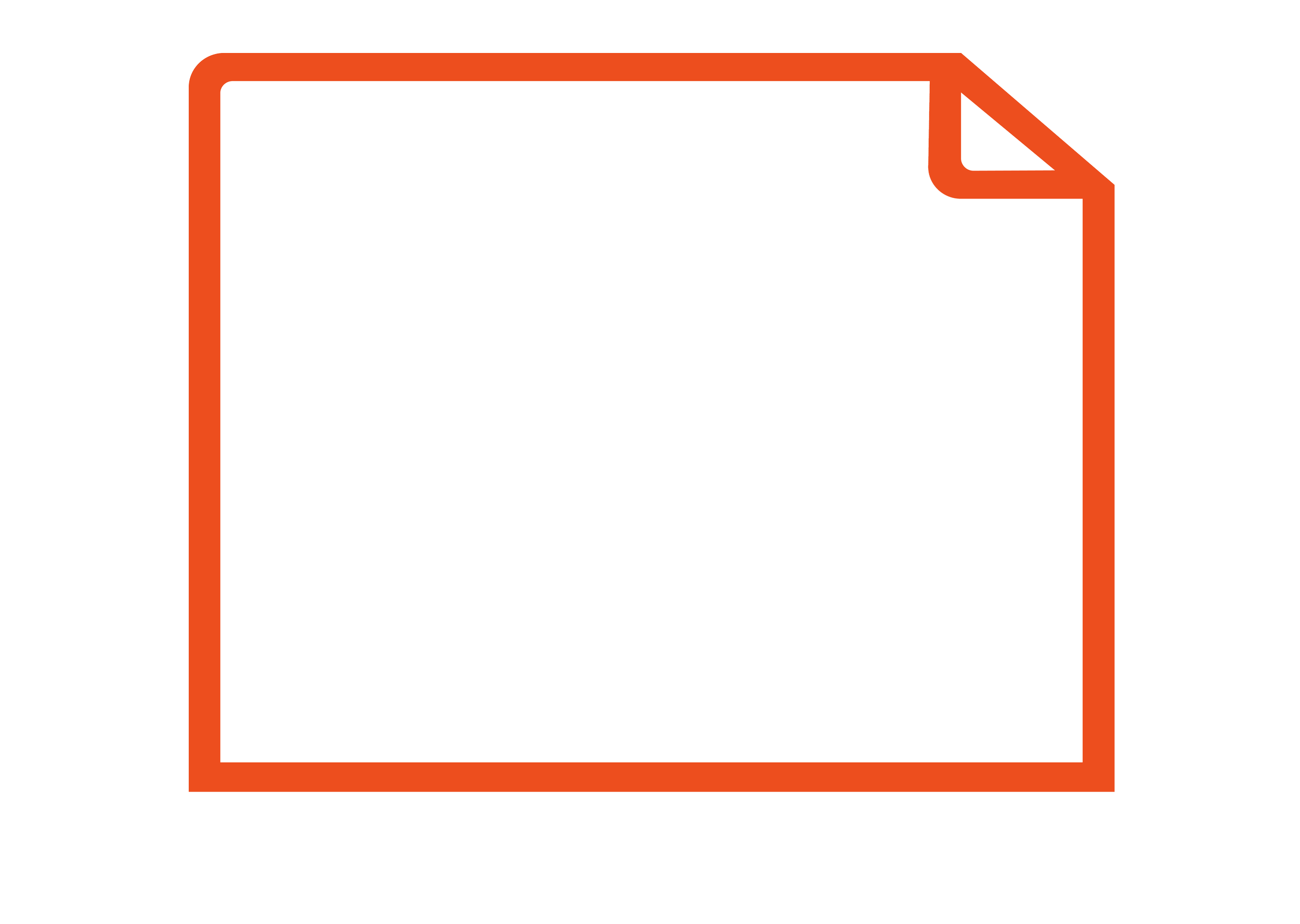 Icon of a blank document or page with a thick border, a folded top right corner, and an orange border around the edges.
