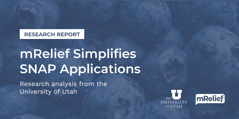 Study shows mRelief’s SNAP application process makes it more likely that an individual will apply