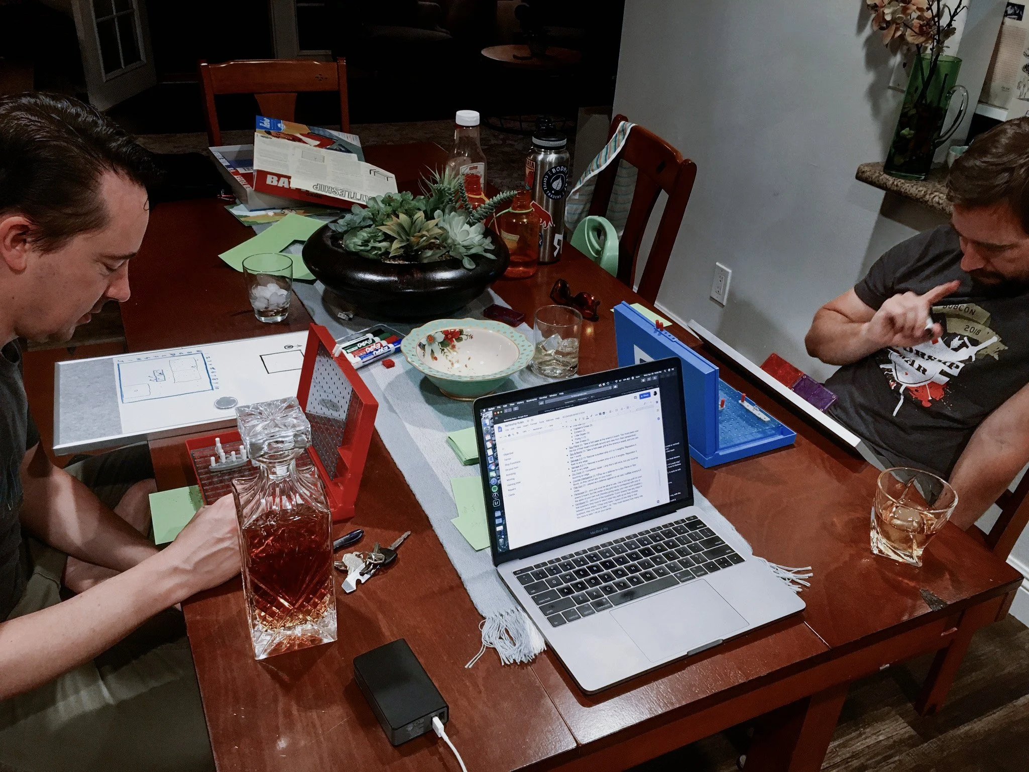 April 2020. The very beginning. Our game was born out of asking ‘what if you could move your ships?’ while playing Battleship. Over the next two years, we’d tinker with it, testing different mechanics and adding components.