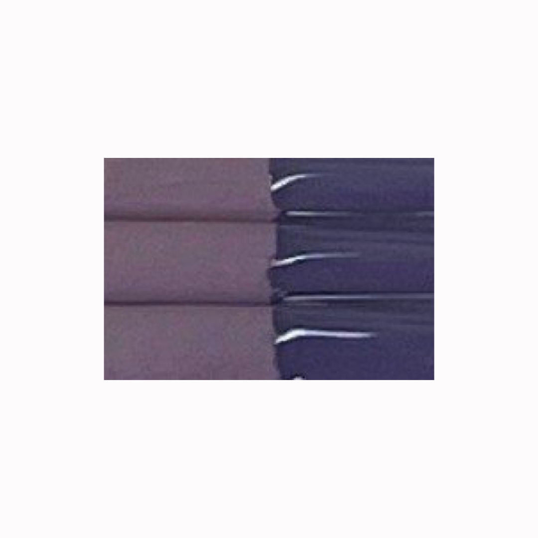 Purple test tile with glossy glaze applied to half
