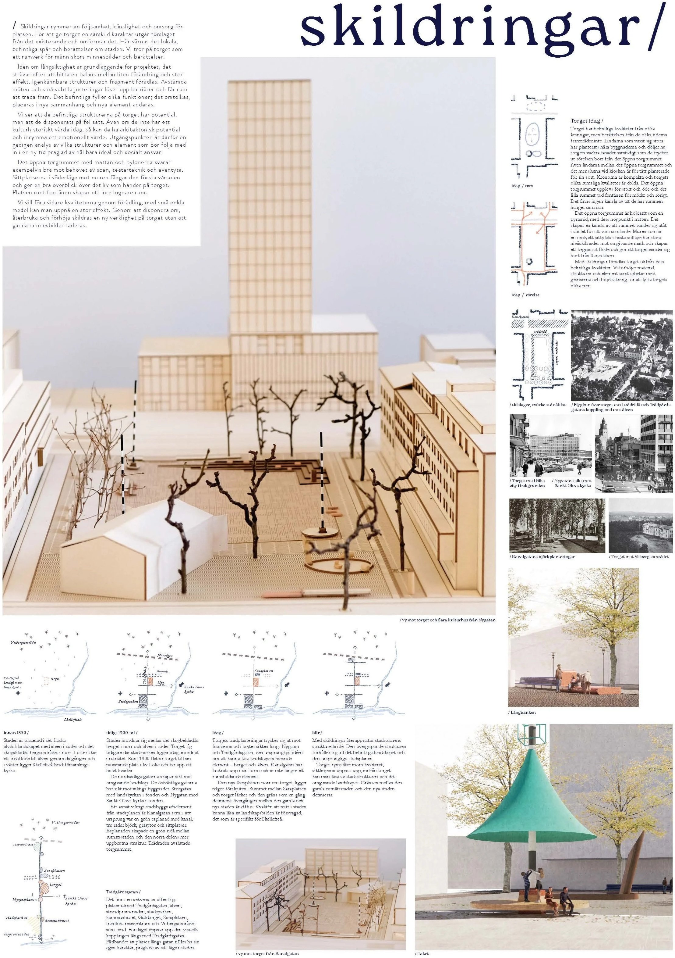 Skildringar / Guldtorget / Skellefteå / ateljé trakt / arkitekttävling / landskapsarkitektur