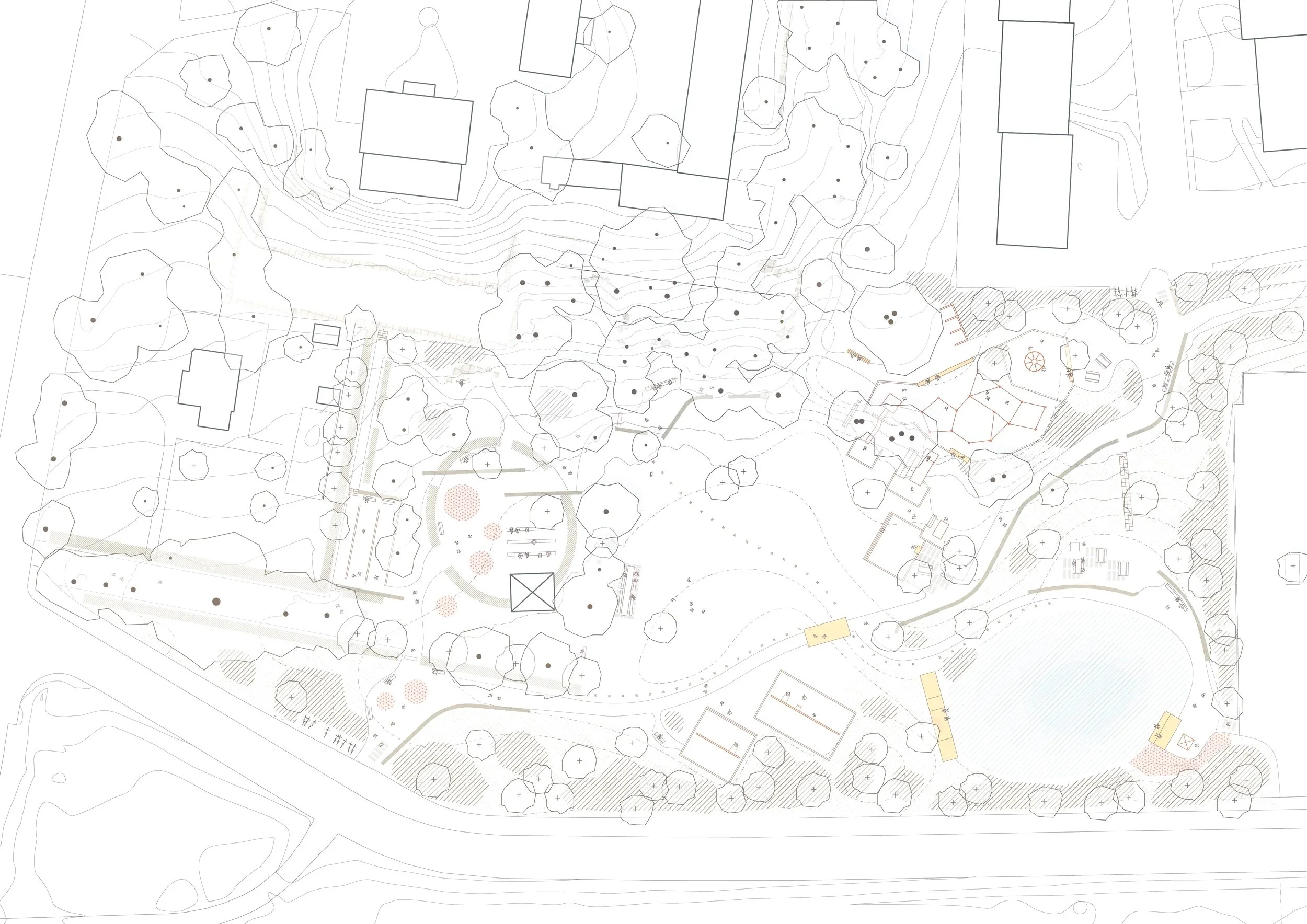 Knivsta stadspark / illustrationsplan / ateljé trakt