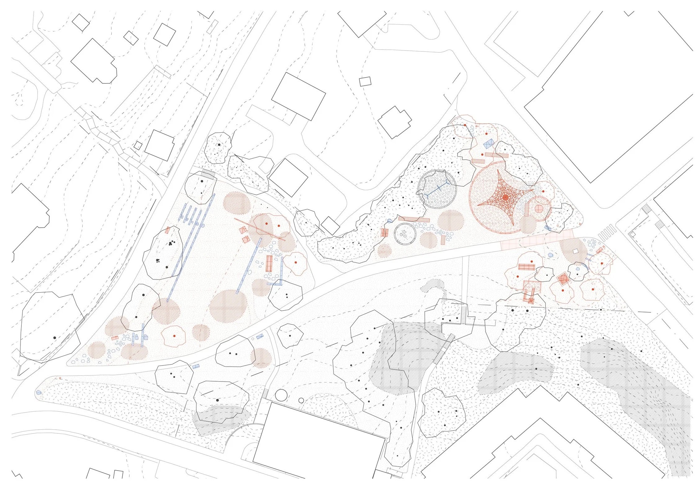 Ektorpsparken / Förändringsritning / illustrationsplan / ombyggnad park /ateljé trakt