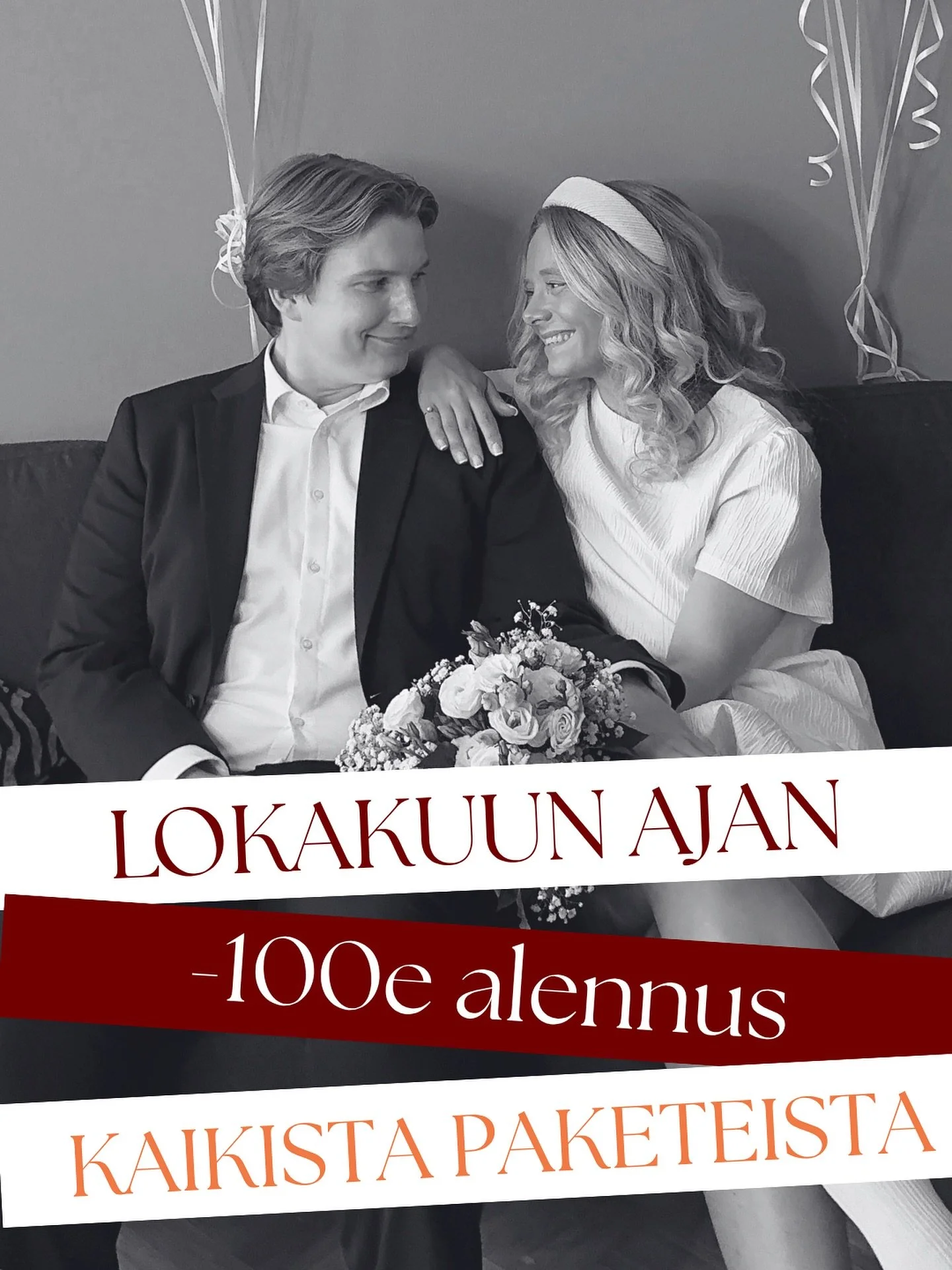 Viikonlopun messut on nyt takana, mutta messutarjous on voimassa koko lokakuun ajan!
Hääsisällöntuotannon paketit ovat nyt alkaen 850e (norm. 950e) π
Maksat lokakuussa ainoastaan 10% varausmaksun valitsemastasi paketista. Varau