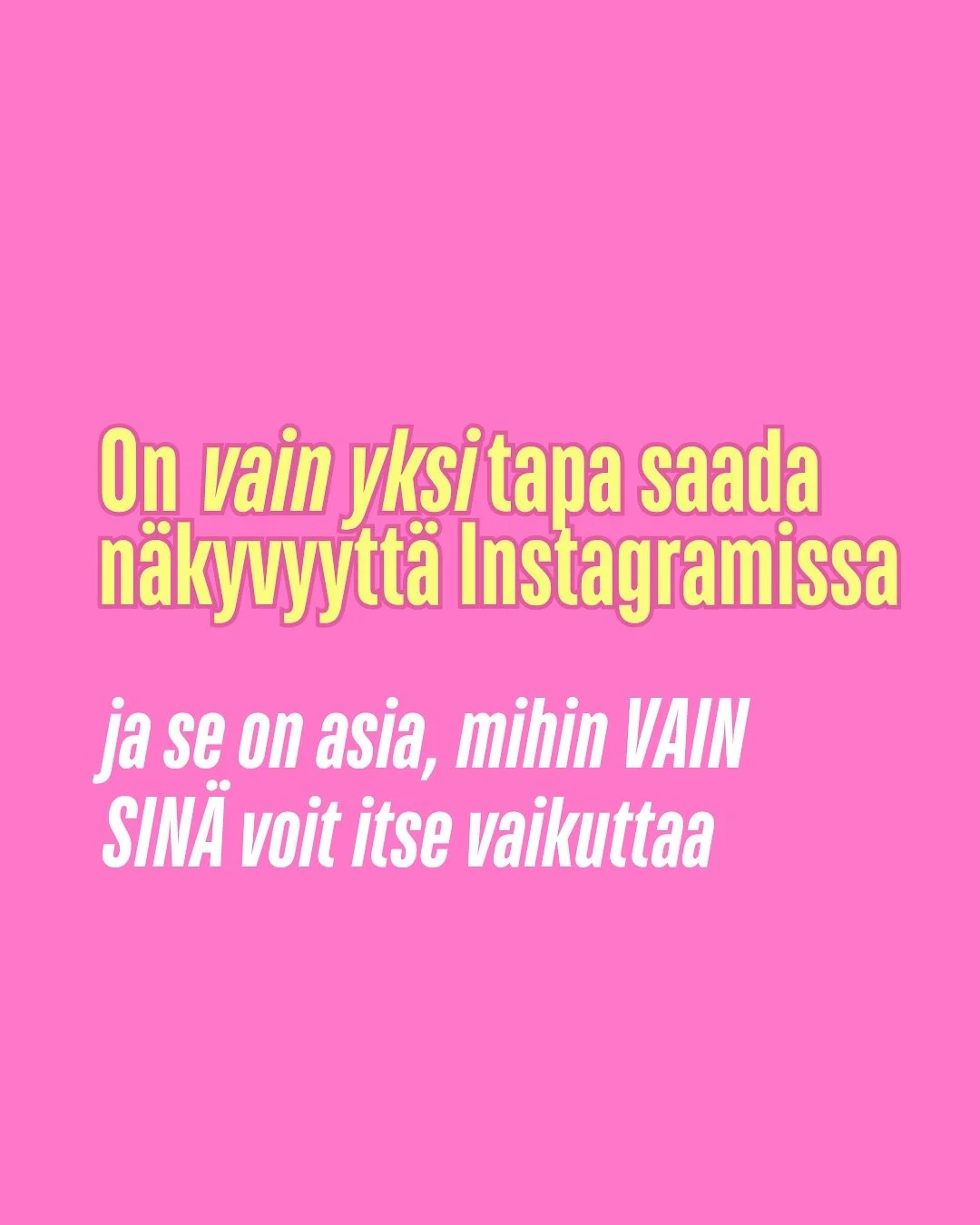 Jos voisin yhden asian toitottaa jokaiselle heikosta n&auml;kyvyydest&auml; valittavalle yritt&auml;j&auml;lle, niin t&auml;ss&auml; se on 👇🏼

Huonoon n&auml;kyvyyteen on l&auml;ht&ouml;kohtaisesti yksi syy: sun sis&auml;lt&ouml; ei ole riitt&auml;