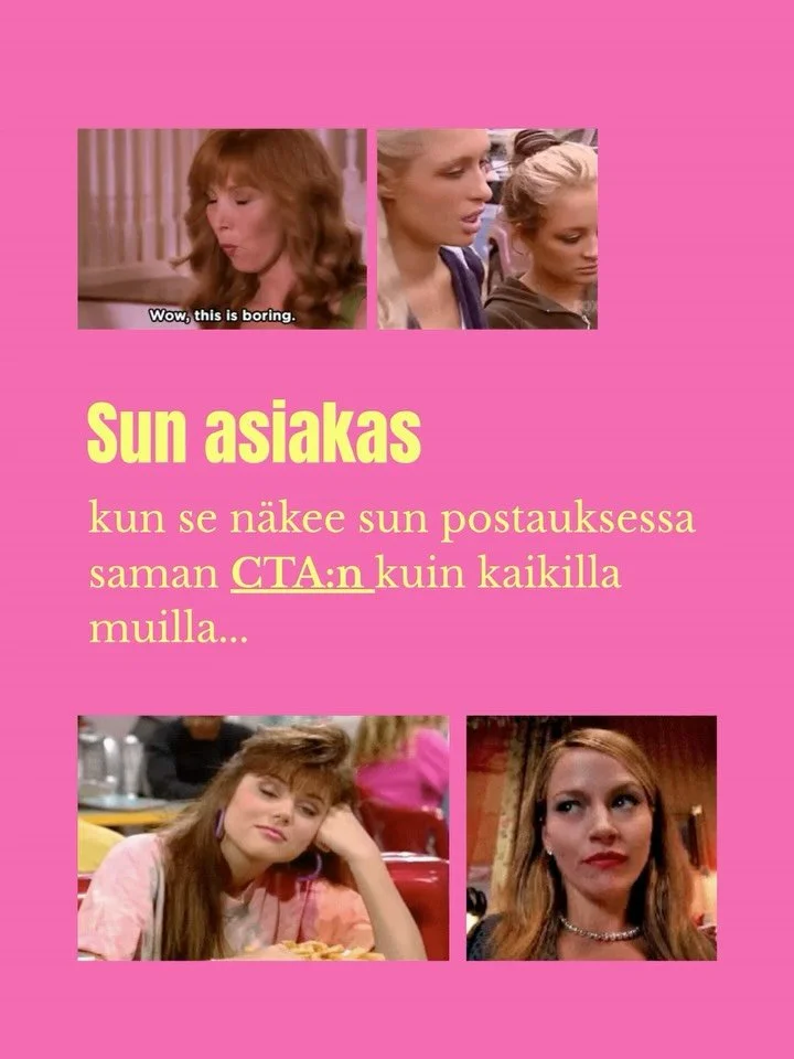 Se on kuulkaas niin, ett&auml; se on turha kehottaa yleis&ouml;&auml; tekem&auml;&auml;n yht&auml;&auml;n mit&auml;&auml;n. &rdquo;Seuraa tili&auml;ni&rdquo; tai &rdquo;tykk&auml;&auml; postauksestani&rdquo; saattaa l&auml;hinn&auml; aiheuttaa jonkun