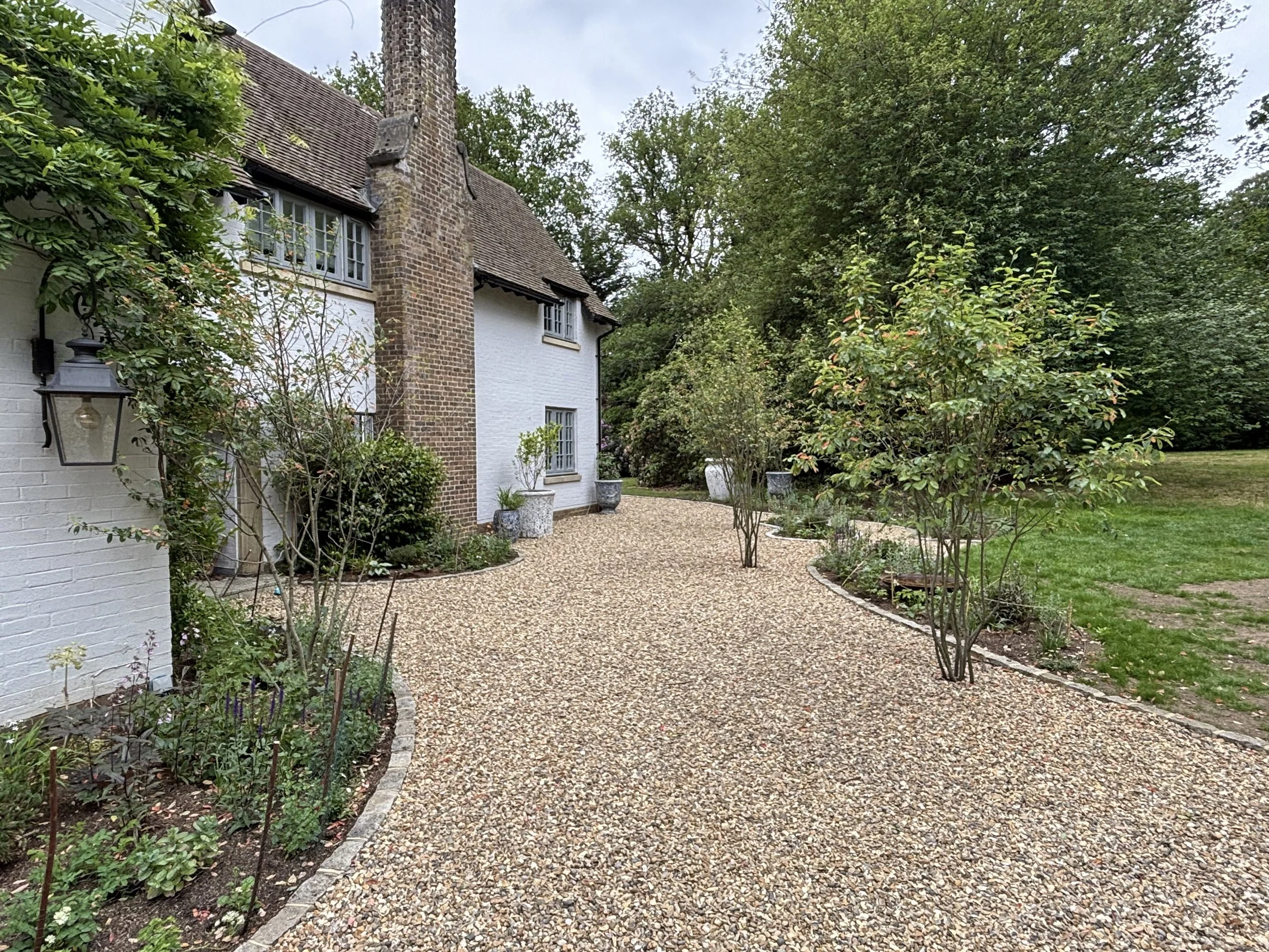 Country House Gravel Driveway Garden, Hertfordshire, May 2026